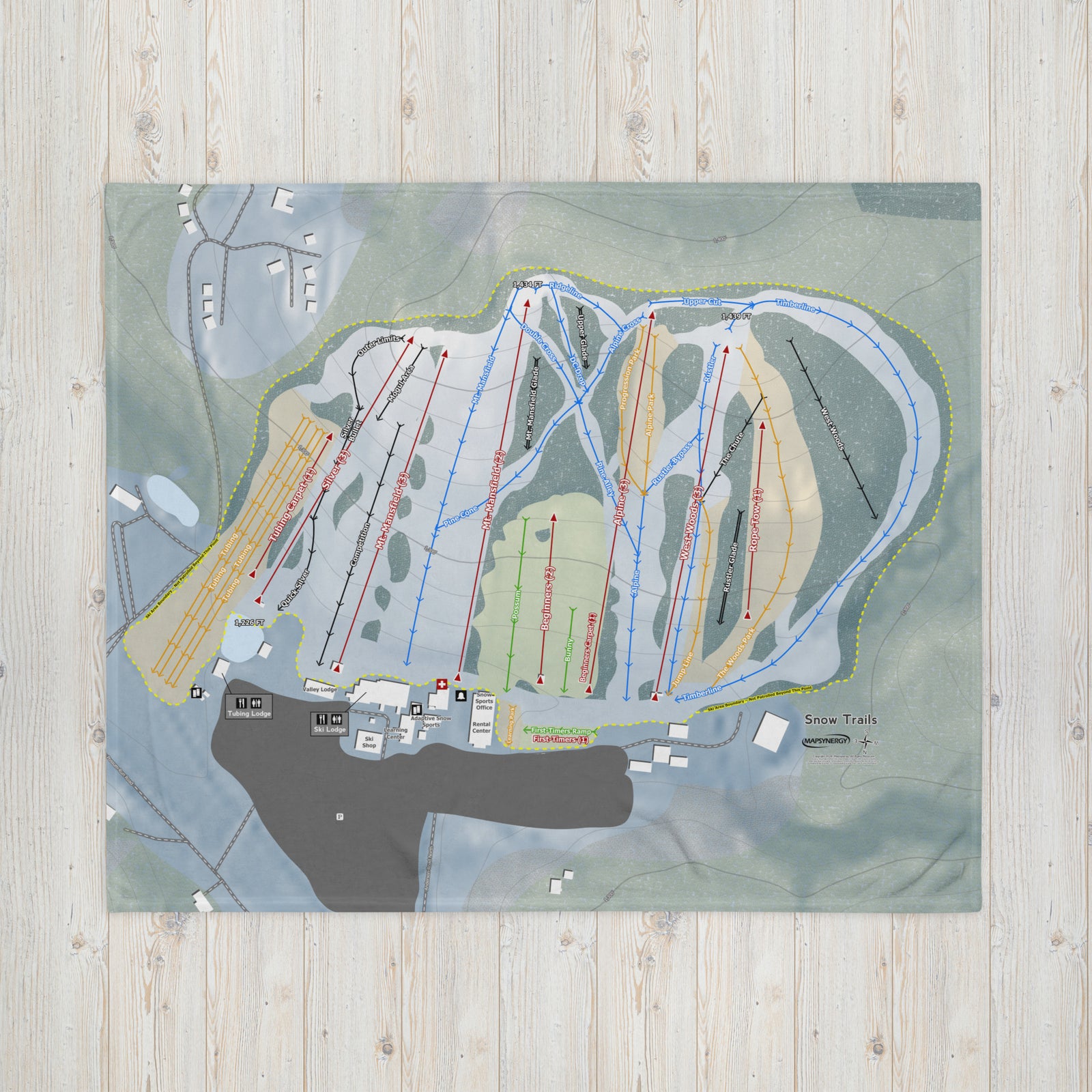 Snow Trails, Ohio Ski Resort Map Blanket