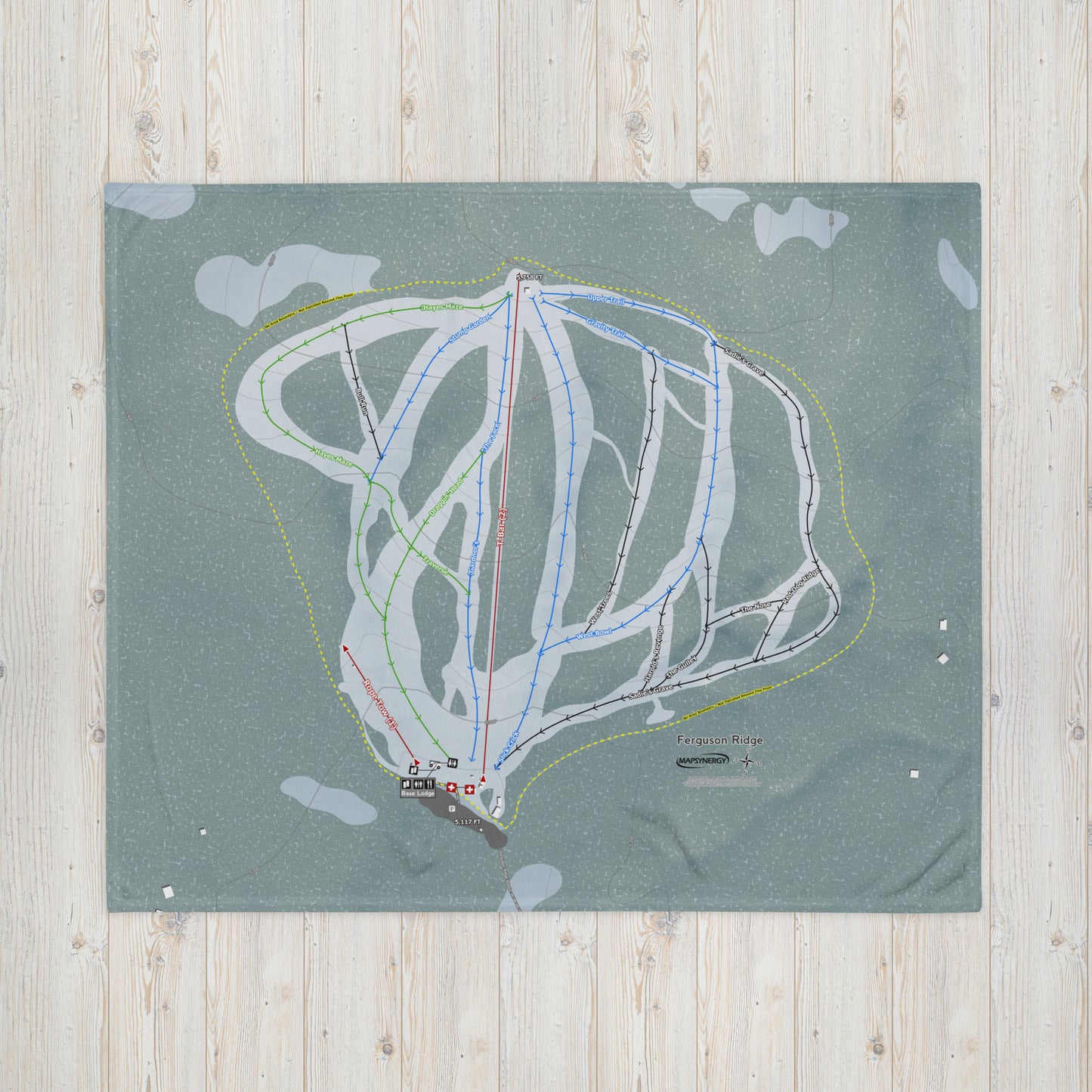 Ferguson Ridge, Oregon Ski Resort Map Blanket