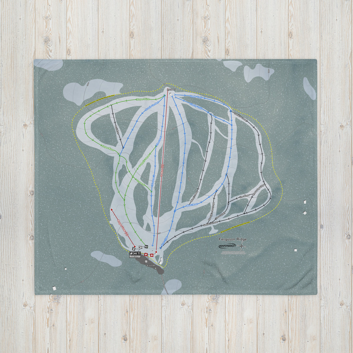 Ferguson Ridge, Oregon Ski Resort Map Blanket