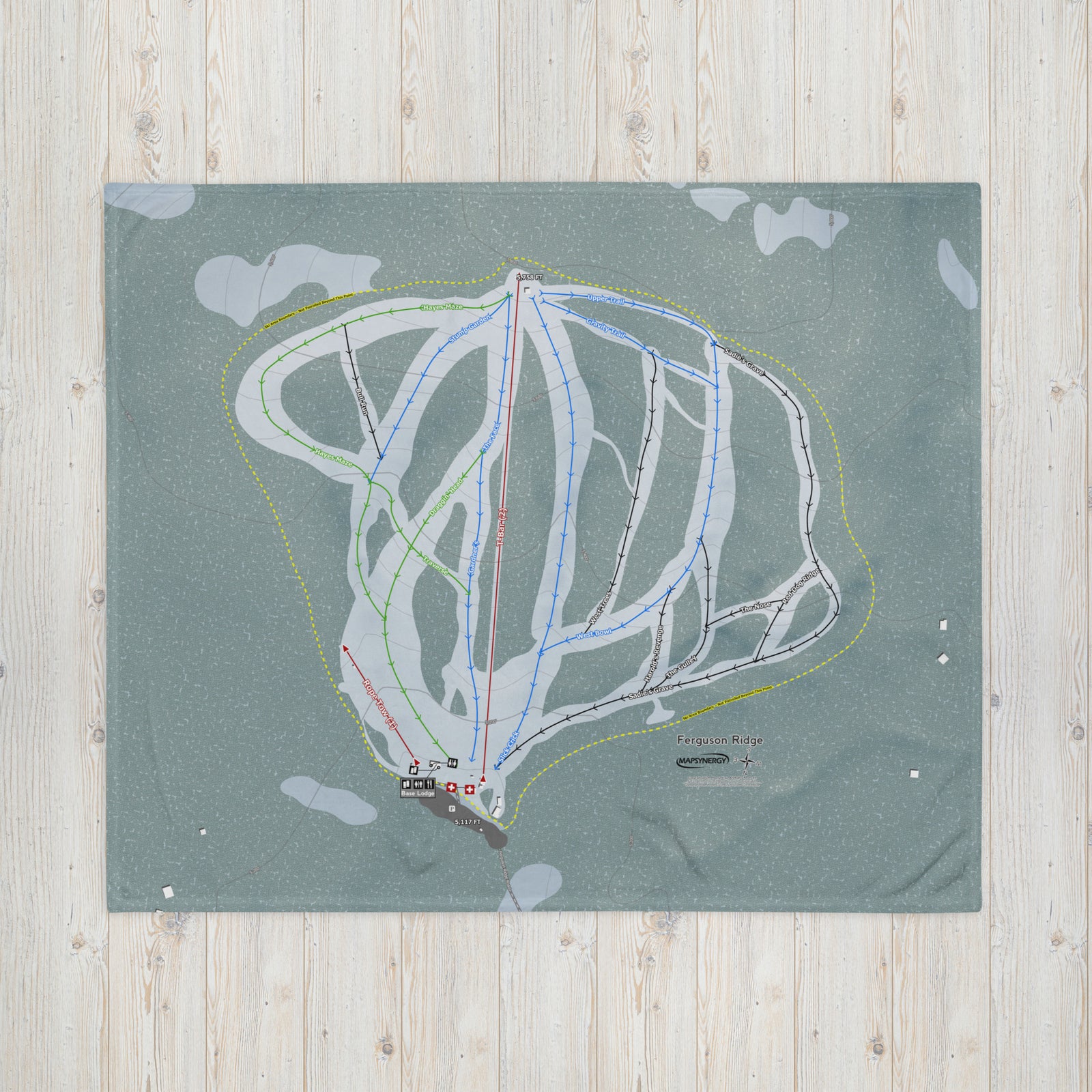 Ferguson Ridge, Oregon Ski Resort Map Blanket