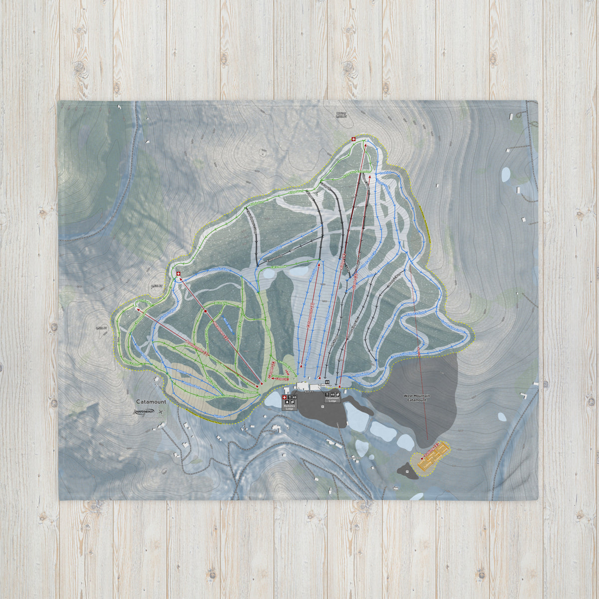Catamount, New York Ski Resort Map Blanket