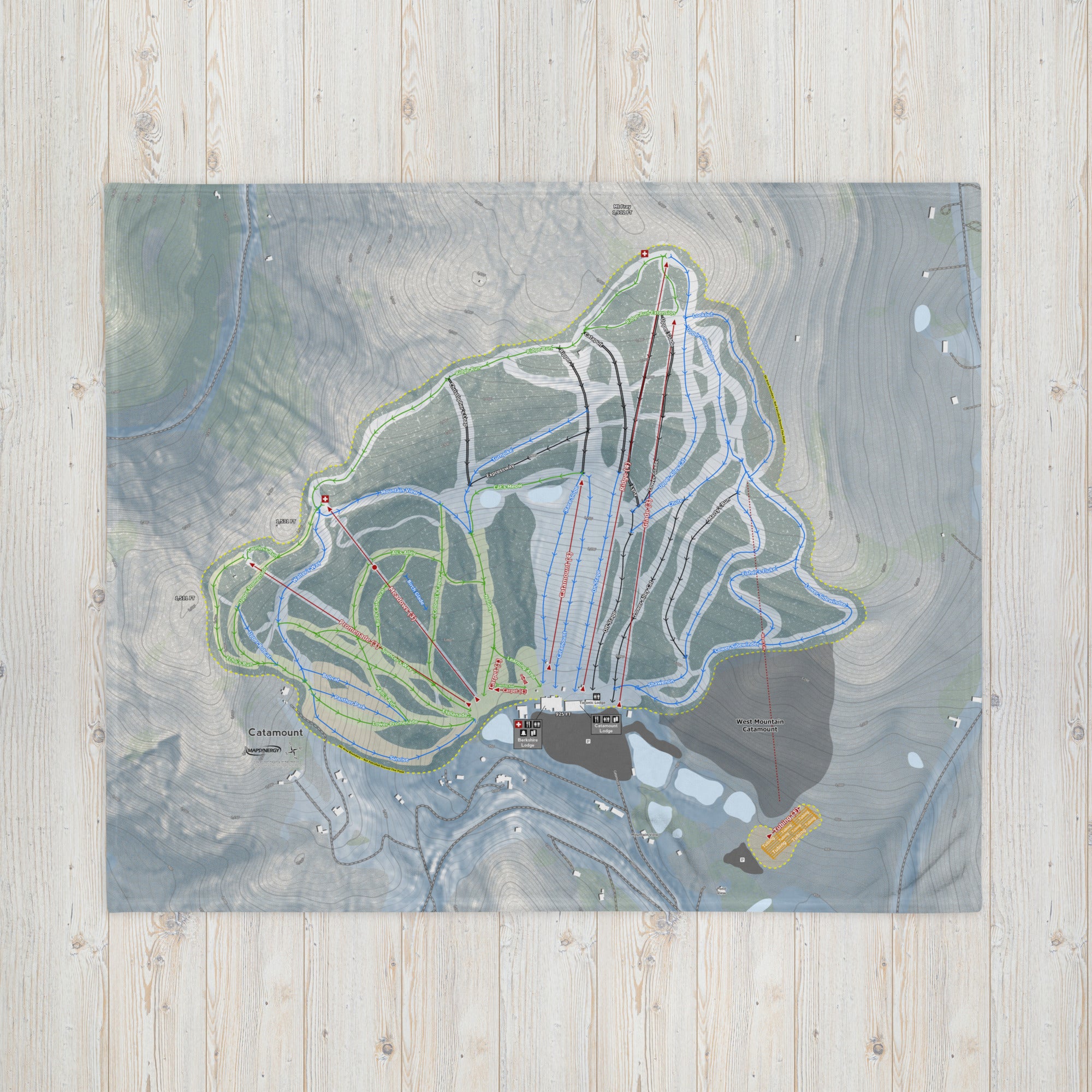 Catamount, New York Ski Resort Map Blanket