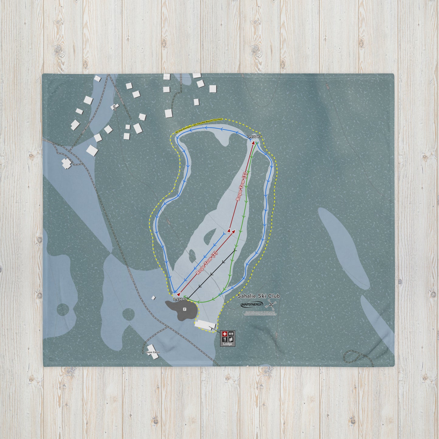 Sahalie Ski Club, Washington Ski Resort Map Blanket