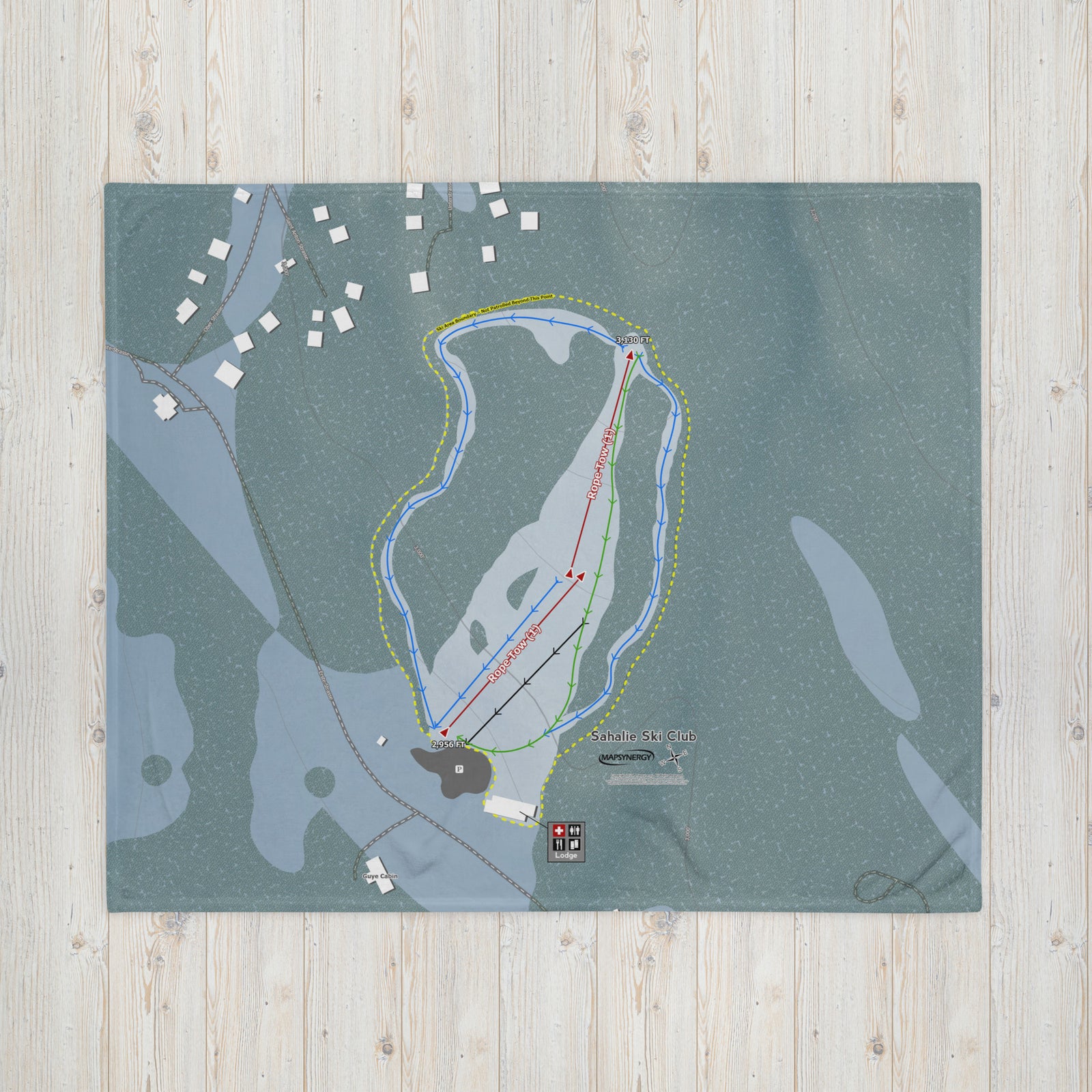 Sahalie Ski Club, Washington Ski Resort Map Blanket