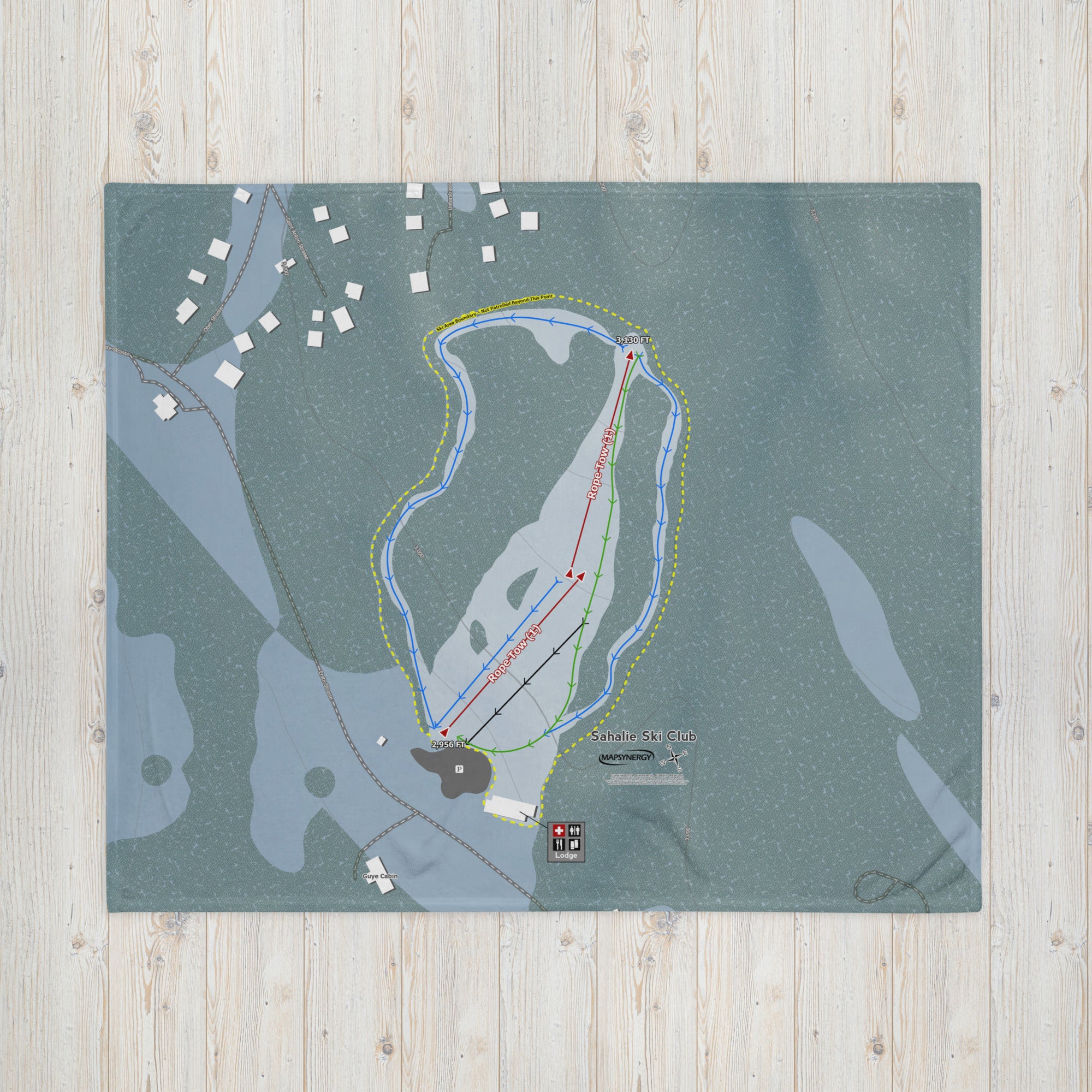 Sahalie Ski Club, Washington Ski Resort Map Blanket