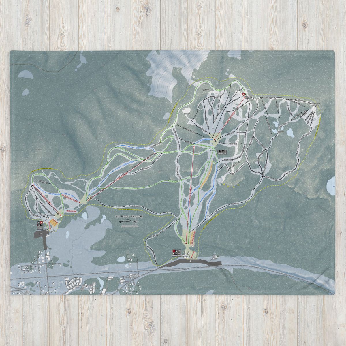 Mt Hood Skibowl, Oregon Ski Resort Map Blanket