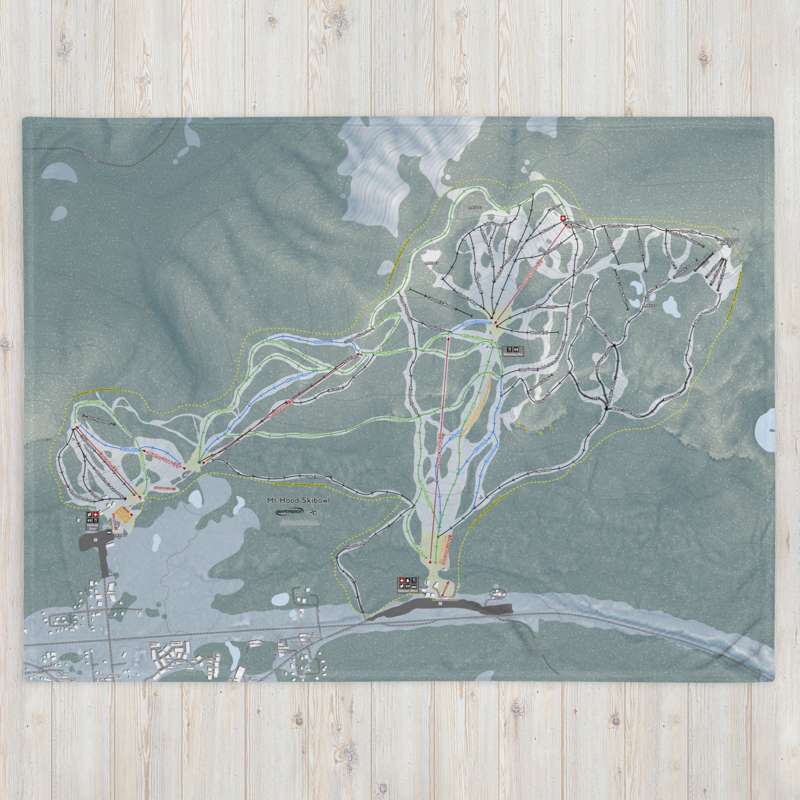 Mt Hood Skibowl, Oregon Ski Resort Map Blanket