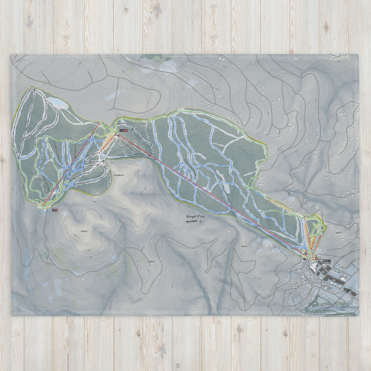 Angel Fire, New Mexico Ski Resort Map Blanket - Powderaddicts