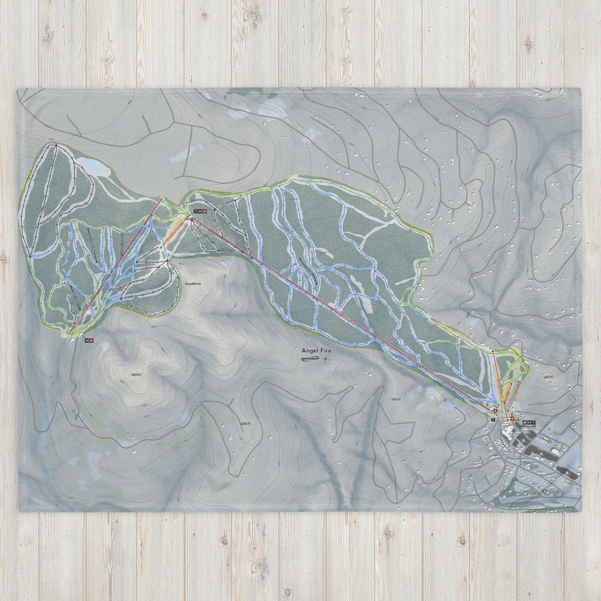 Angel Fire, New Mexico Ski Resort Map Blanket - Powderaddicts