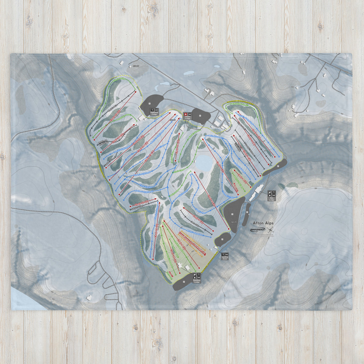 Afton Alps, Minnesota Ski Resort Map Blanket