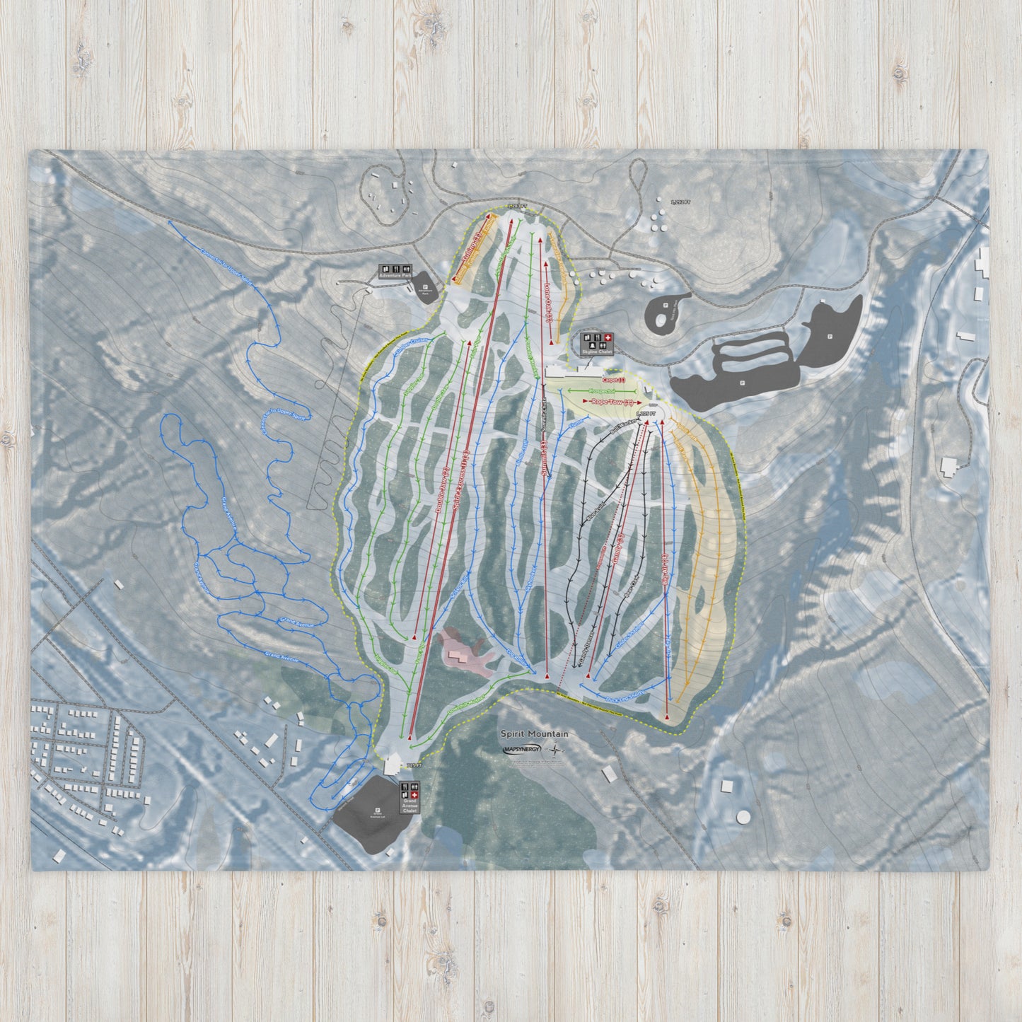 Spirit Mountain, Minnesota Ski Resort Map Blanket - Powderaddicts