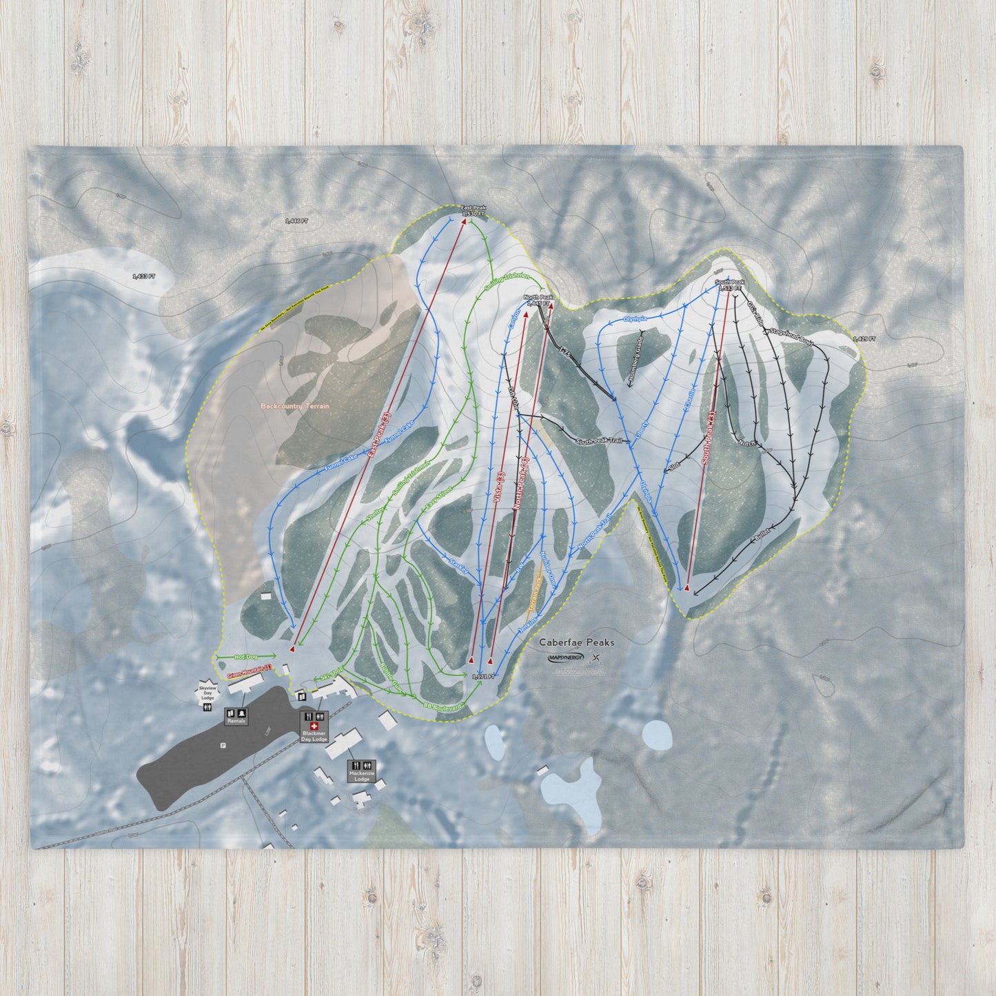 Caberfae Peaks, Michigan Ski Resort Map Blanket - Powderaddicts