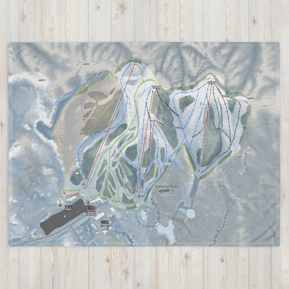 Caberfae Peaks, Michigan Ski Resort Map Blanket