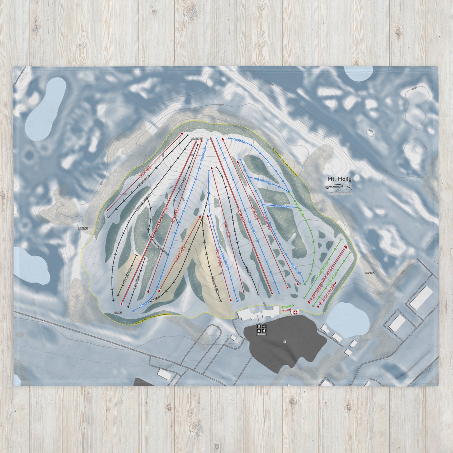 MT HOLLY, MICHIGAN SKI RESORT MAP BLANKET - Powderaddicts