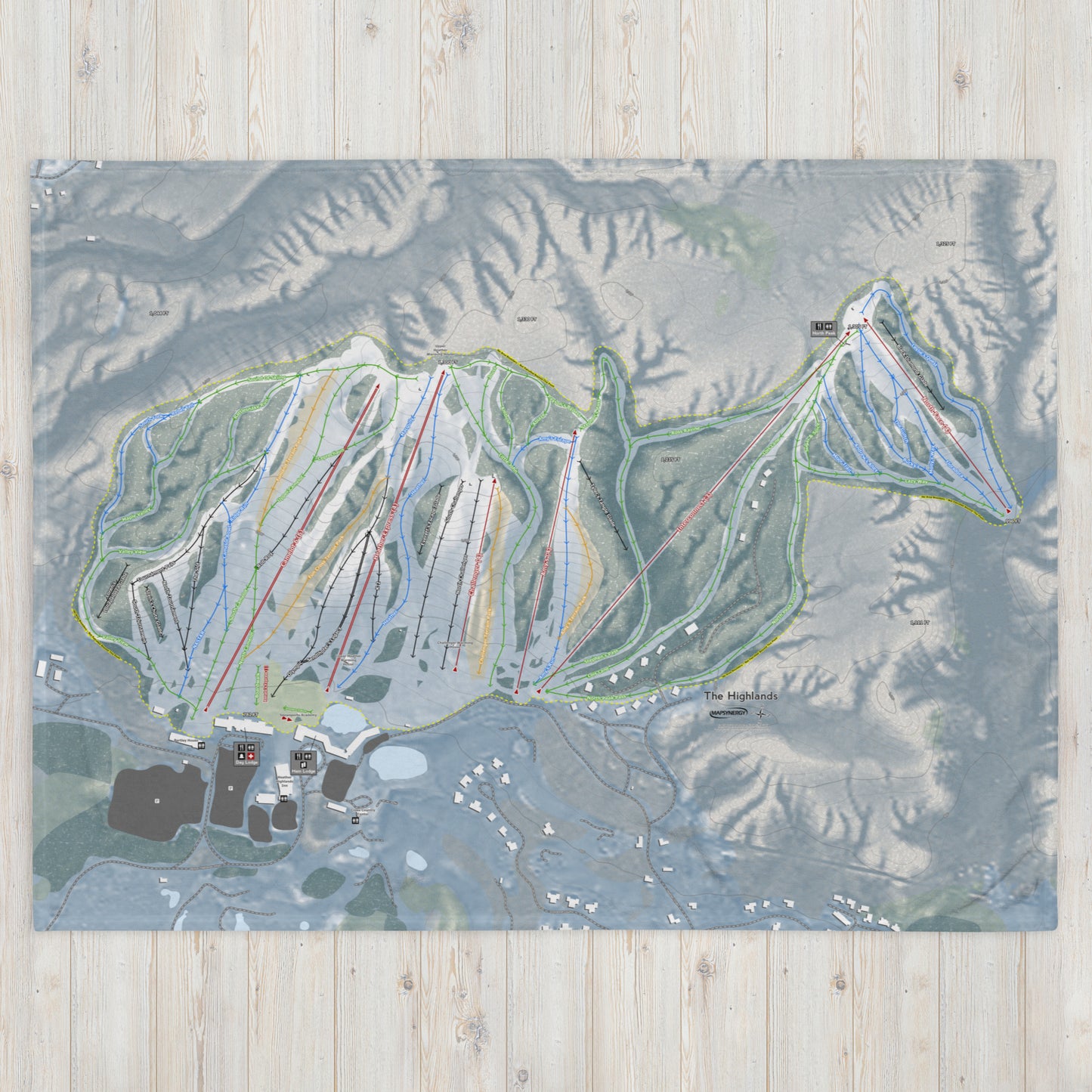 THE HIGHLANDS, MICHIGAN SKI RESORT MAP BLANKET - Powderaddicts