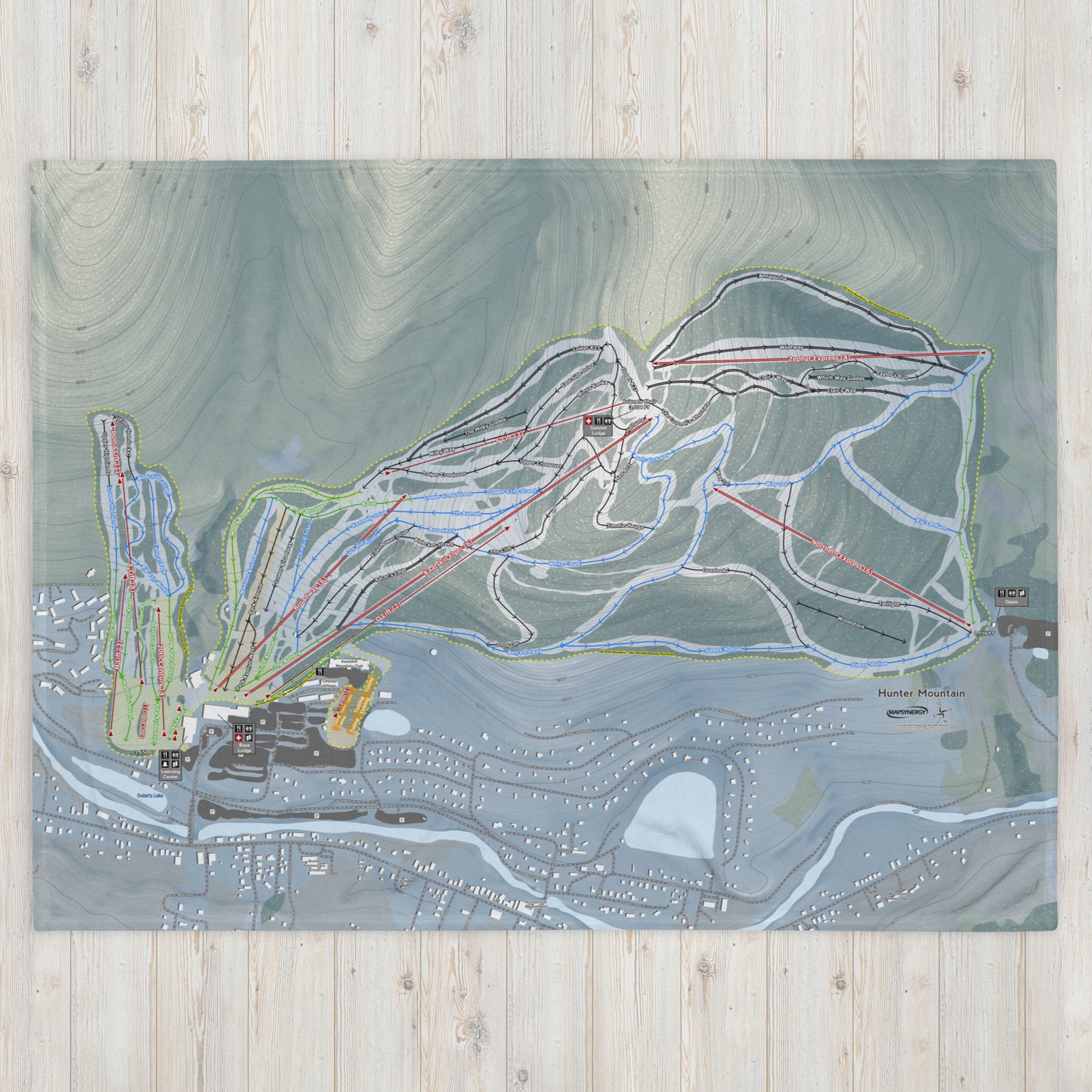 HUNTER MOUNTAIN, NEW YORK SKI RESORT MAP BLANKET - Powderaddicts