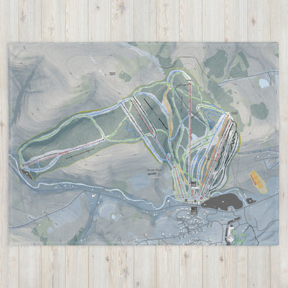 GREEK PEAK, NEW YORK SKI RESORT MAP BLANKET - Powderaddicts