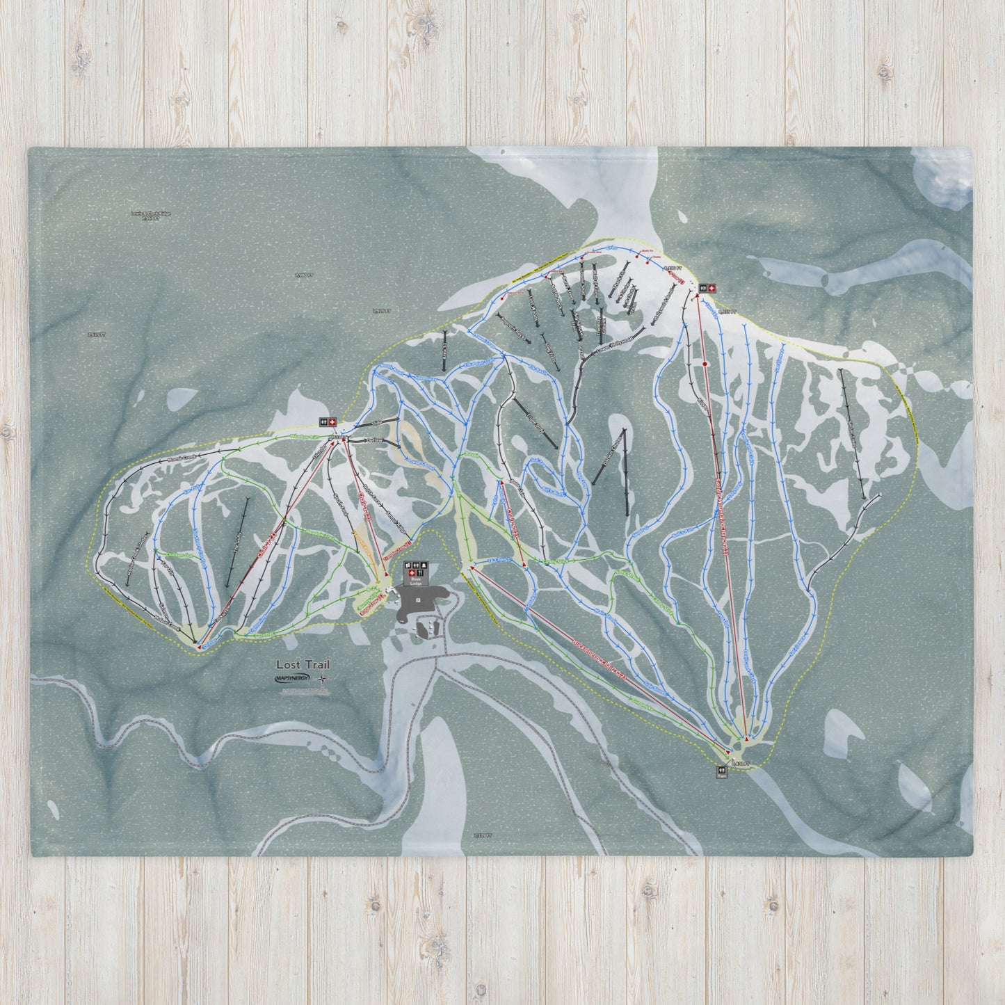 Lost Trail, Montana Ski Resort Map Blanket - Powderaddicts