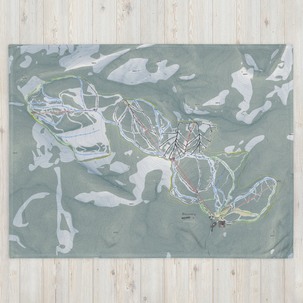 Discovery, Montana Ski Resort Map Blanket - Powderaddicts