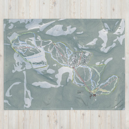 Discovery, Montana Ski Resort Map Blanket - Powderaddicts