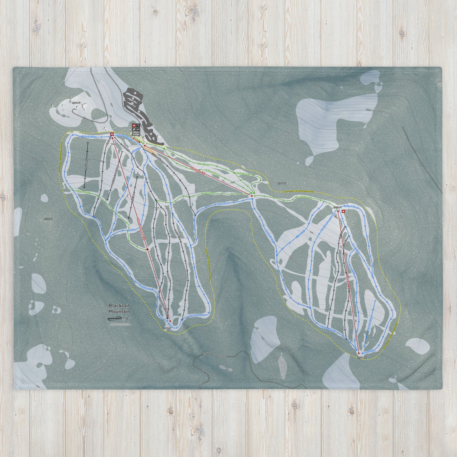 Blacktail Mountain, Montana Ski Resort Map Blanket