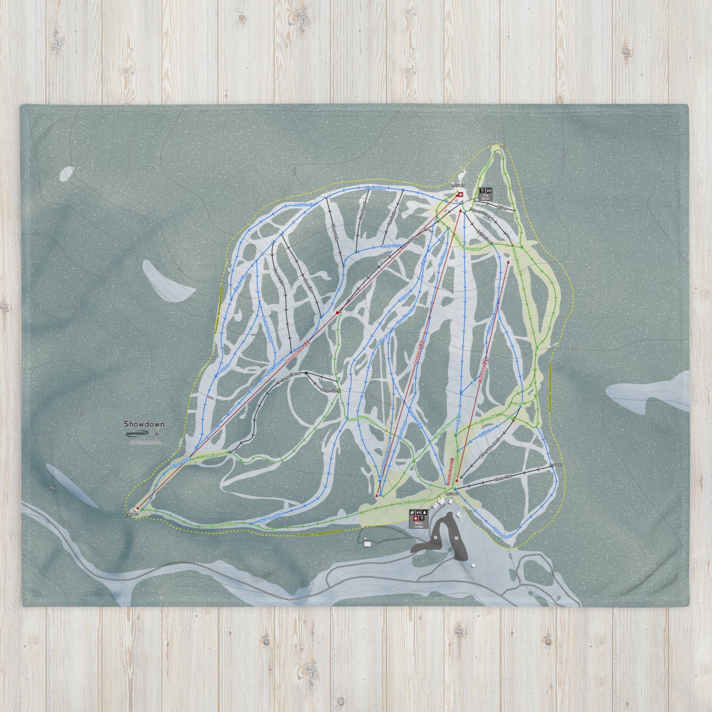 SHOWDOWN, MONTANA SKI RESORT MAP BLANKET - Powderaddicts