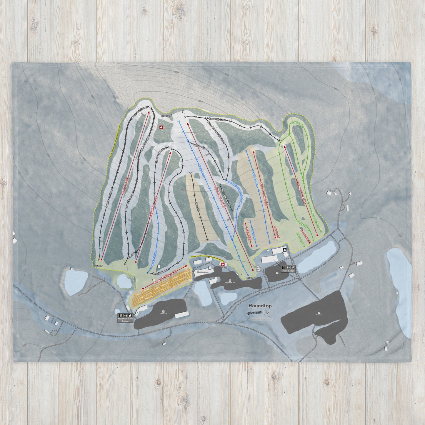 ROUNDTOP, PENNSYLVANIA SKI RESORT MAP BLANKET - Powderaddicts