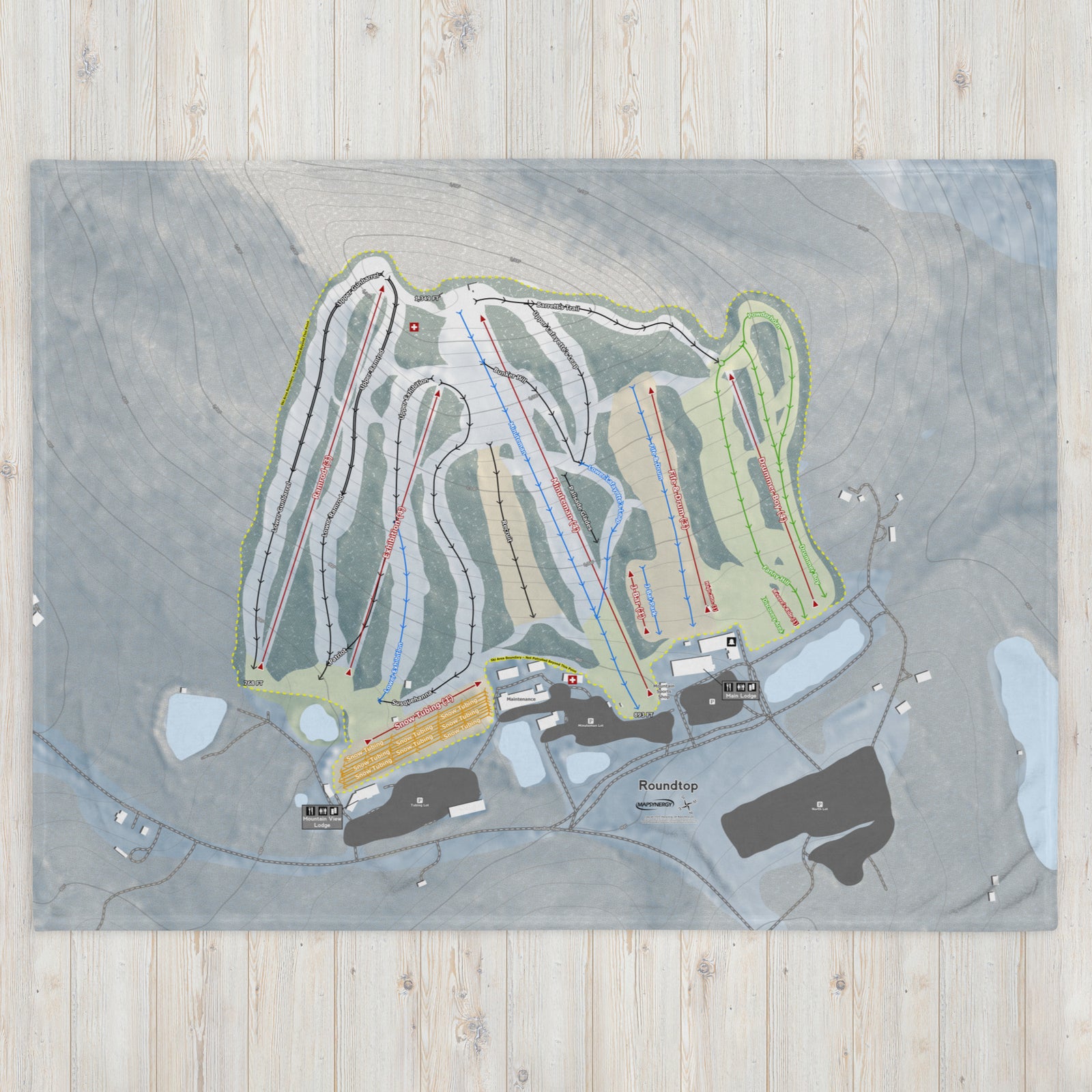 ROUNDTOP, PENNSYLVANIA SKI RESORT MAP BLANKET