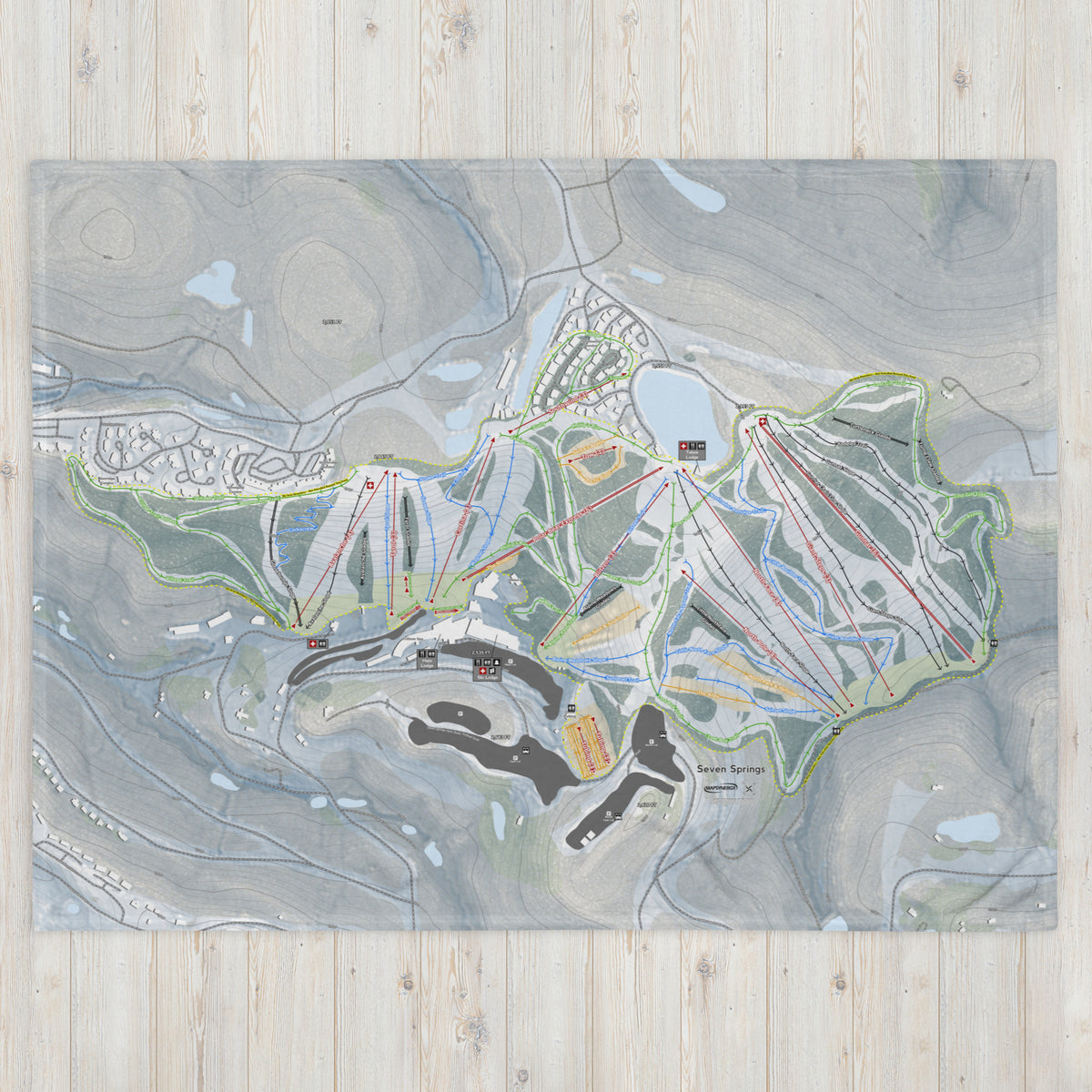 SEVEN SPRINGS, PENNSYLVANIA SKI RESORT MAP BLANKET