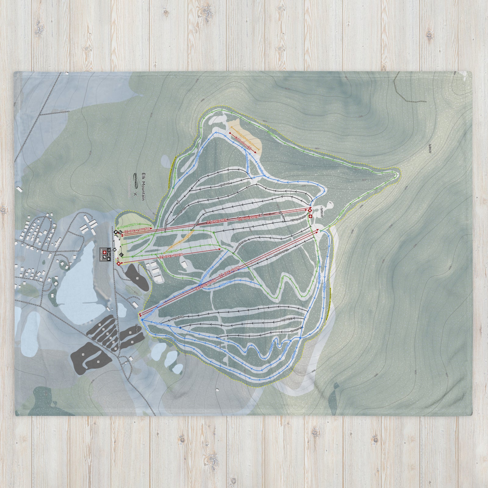 ELK MOUNTAIN, PENNSYLVANIA SKI RESORT MAP BLANKET
