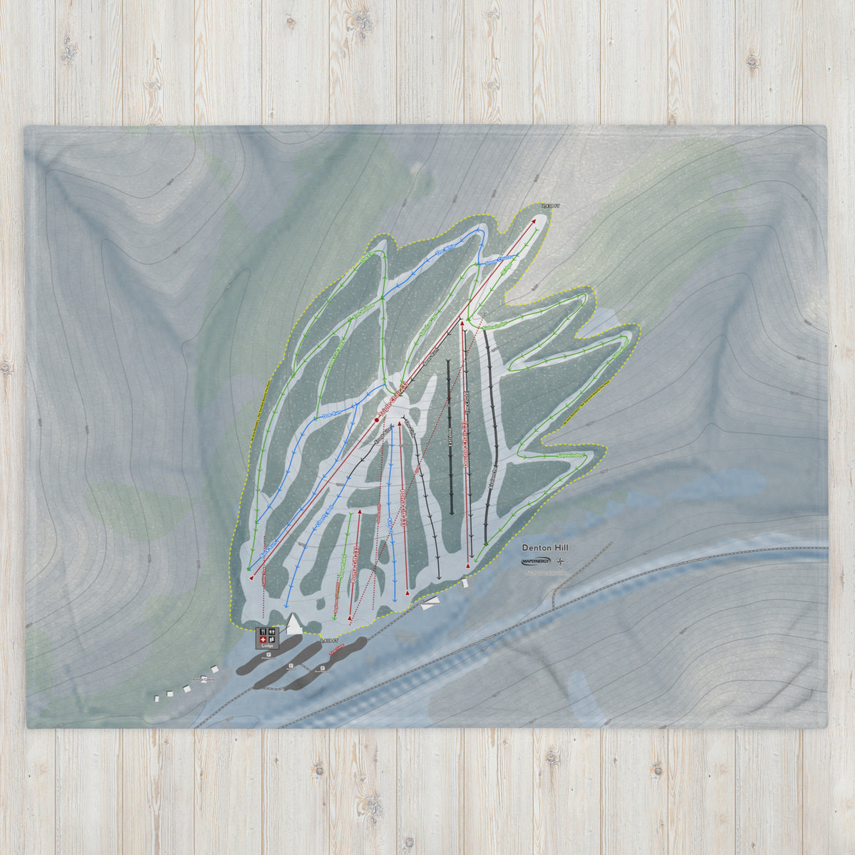 DENTON HILL, PENNSYLVANIA SKI RESORT MAP BLANKET