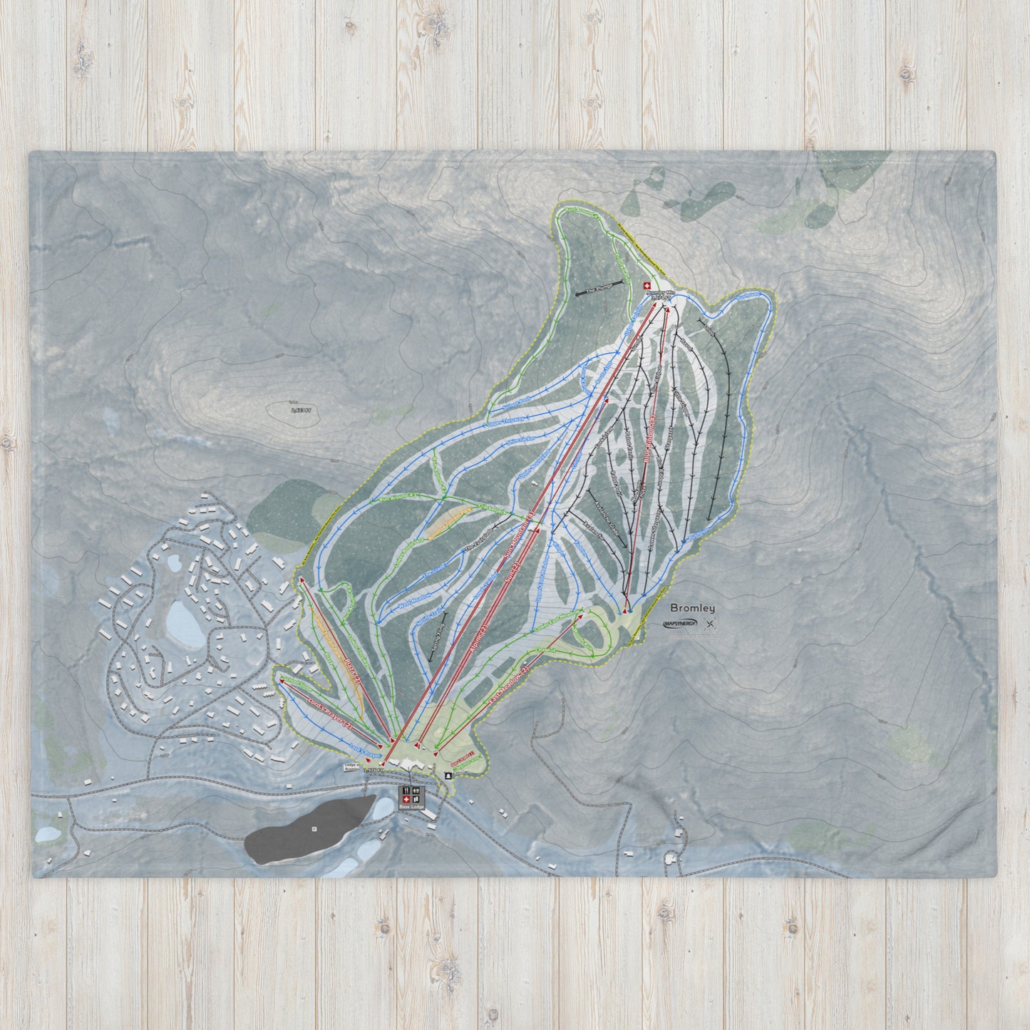 Bromley, Vermont Ski Resort Map Blanket - Powderaddicts