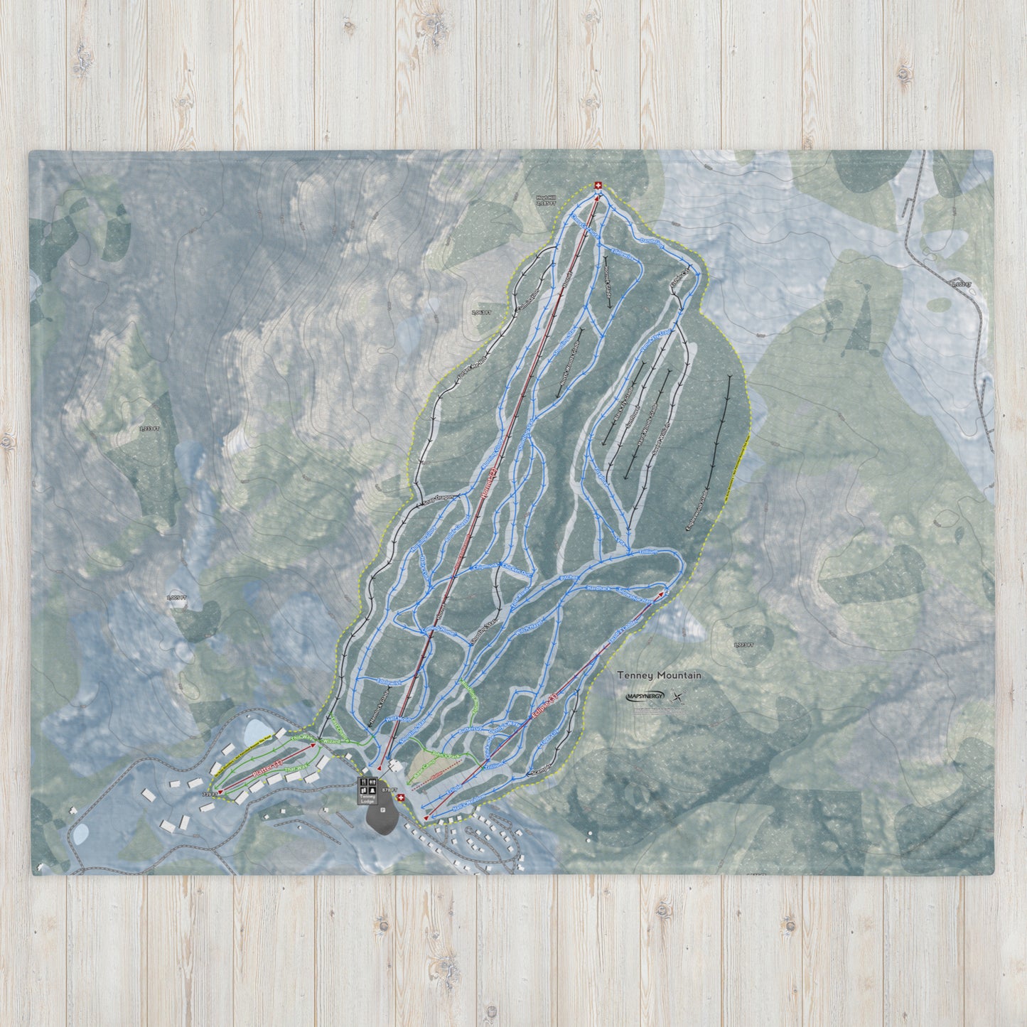 Tenney Mountain, New Hampshire Ski Resort Map Blanket - Powderaddicts