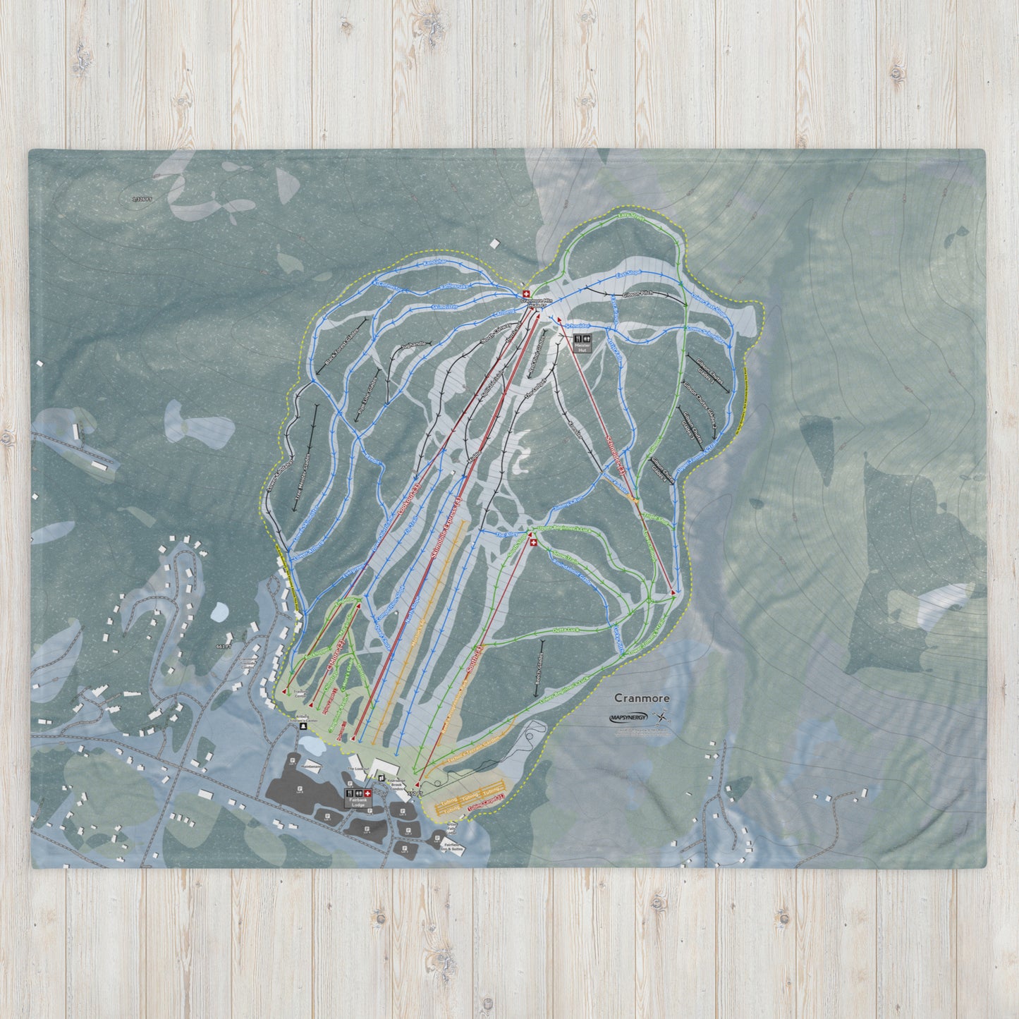 Cranmore Mountain, New Hampshire Ski Resort Map Blanket - Powderaddicts