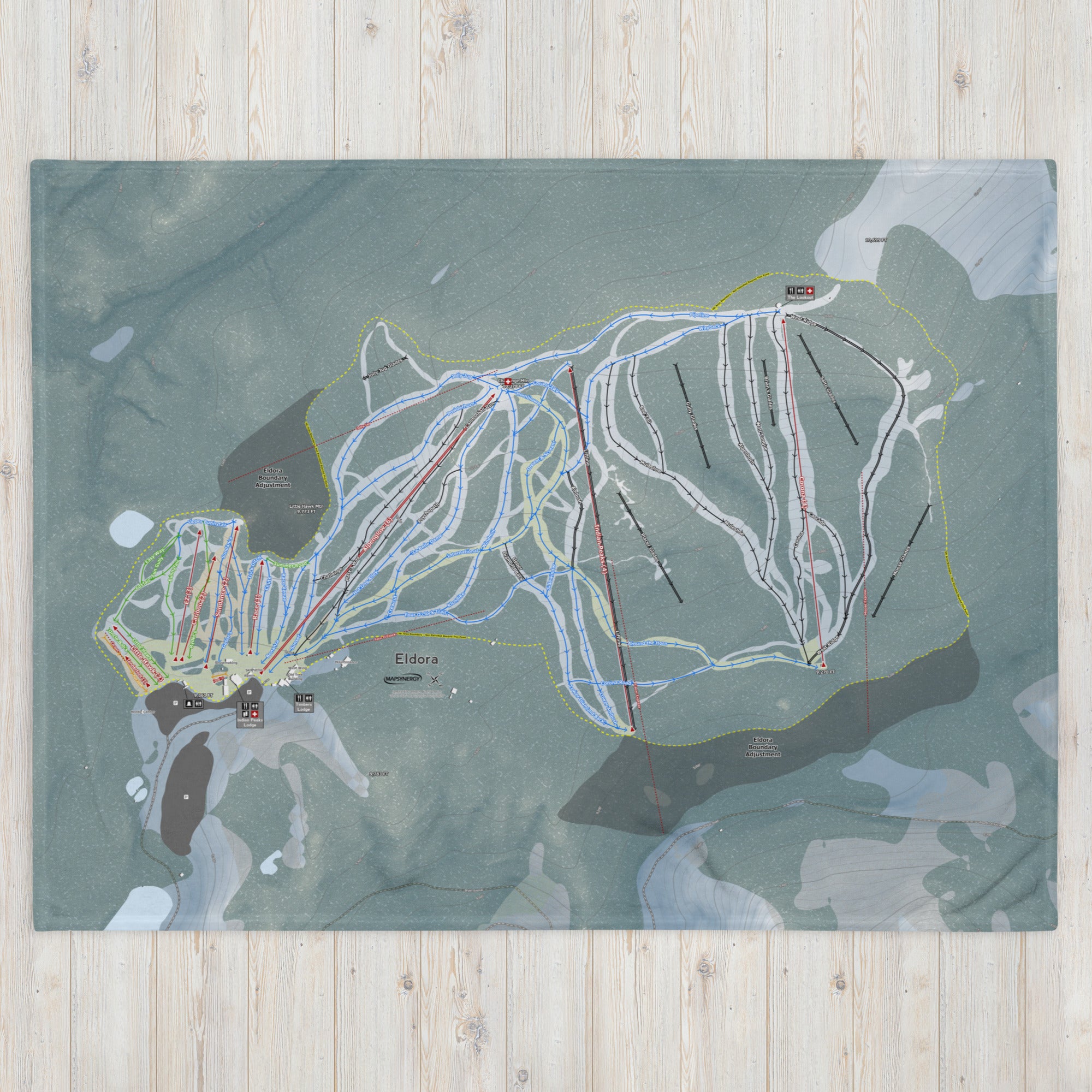 Eldora, Colorado Ski Resort Map Blanket