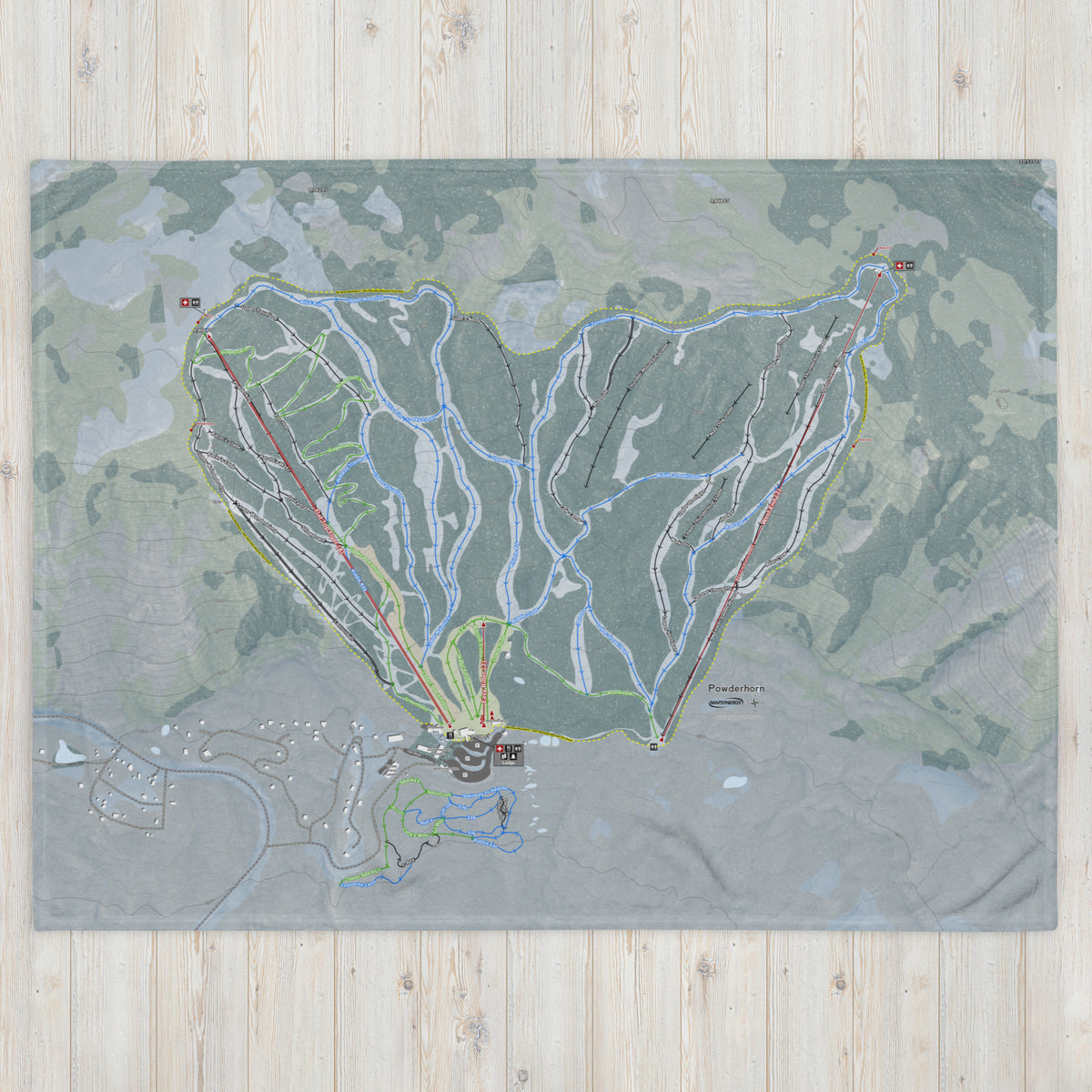 Powderhorn, Colorado Ski Resort Map Blanket