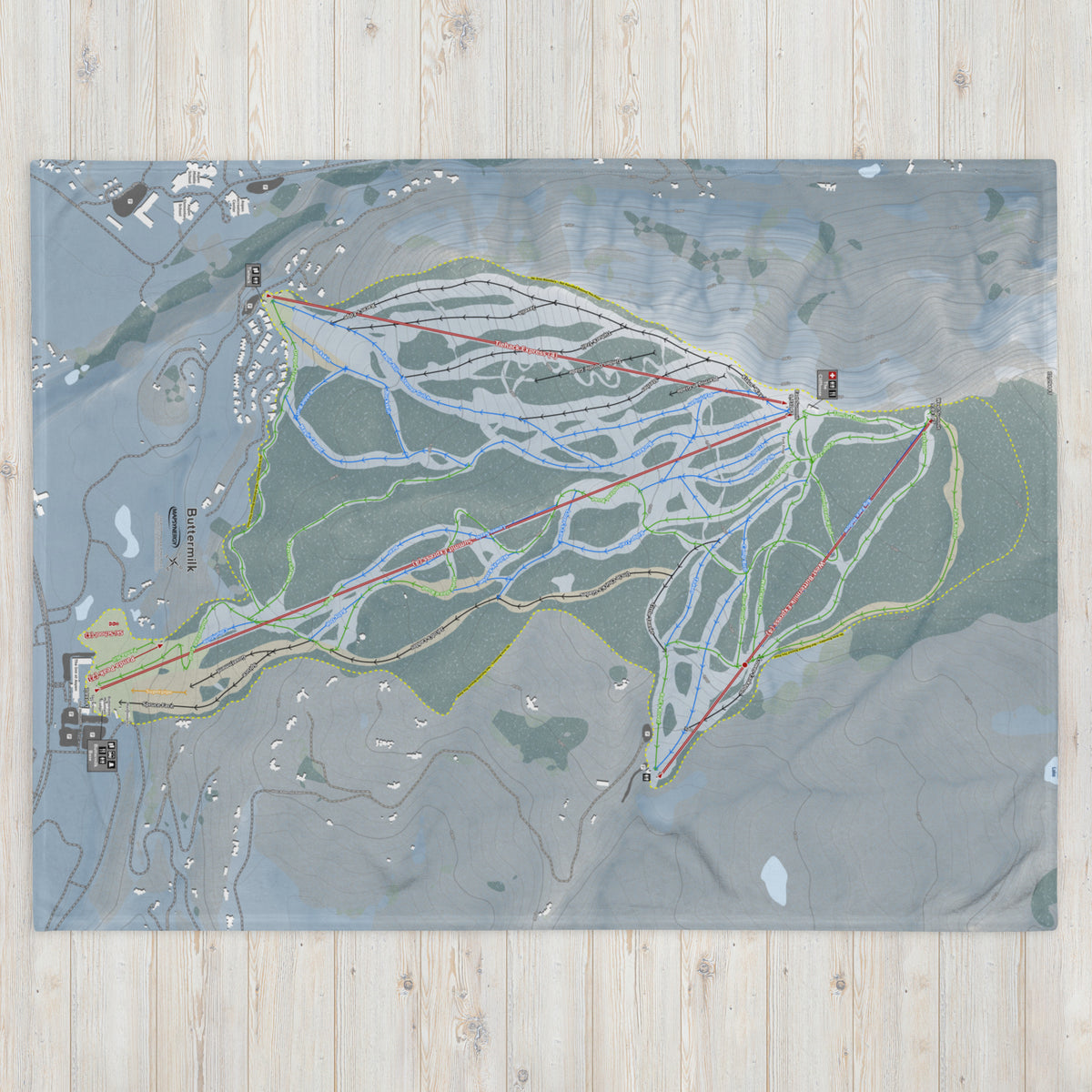 Buttermilk, Colorado Ski Resort Map Blanket