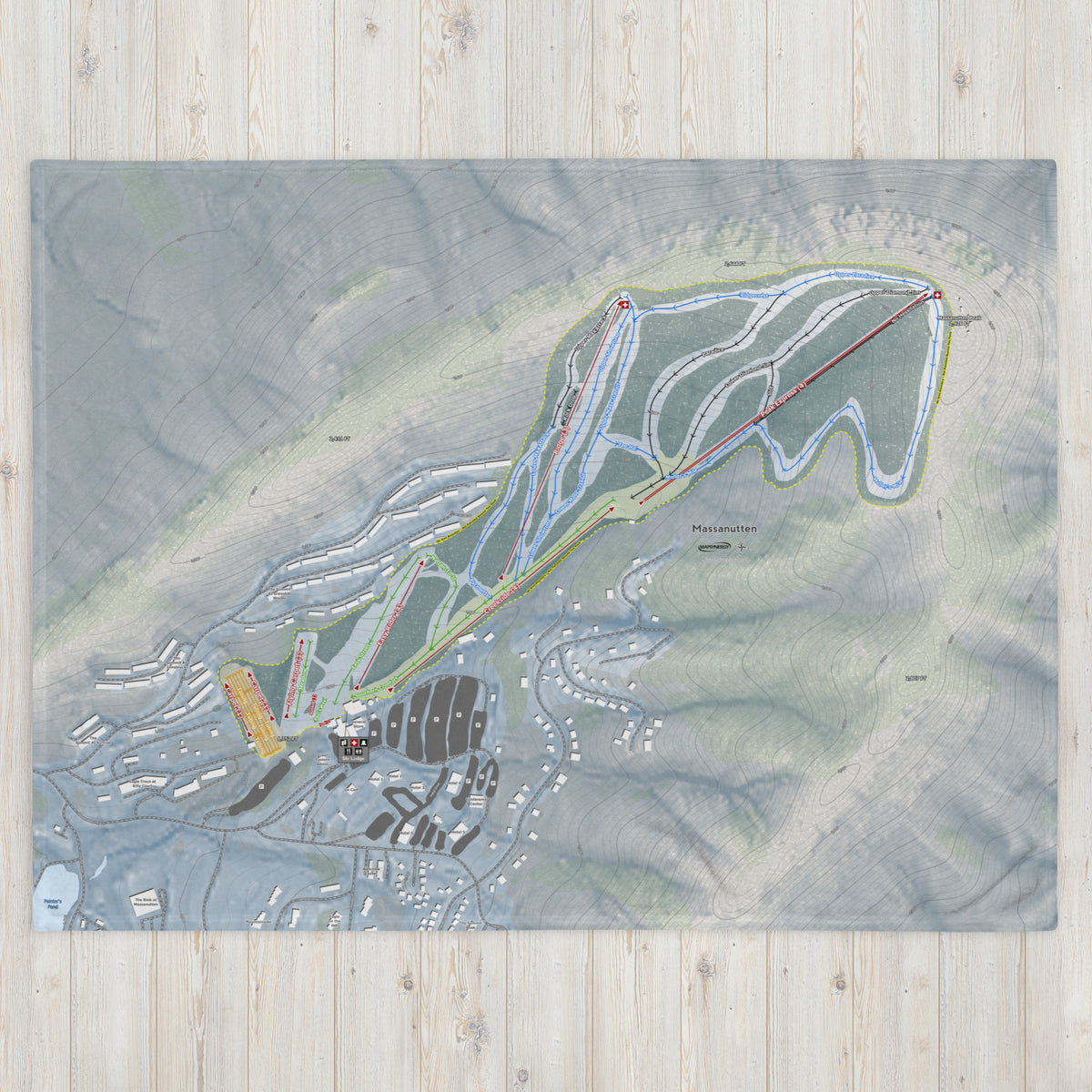 Massanutten, Virginia Ski Resort Map Blanket - Powderaddicts