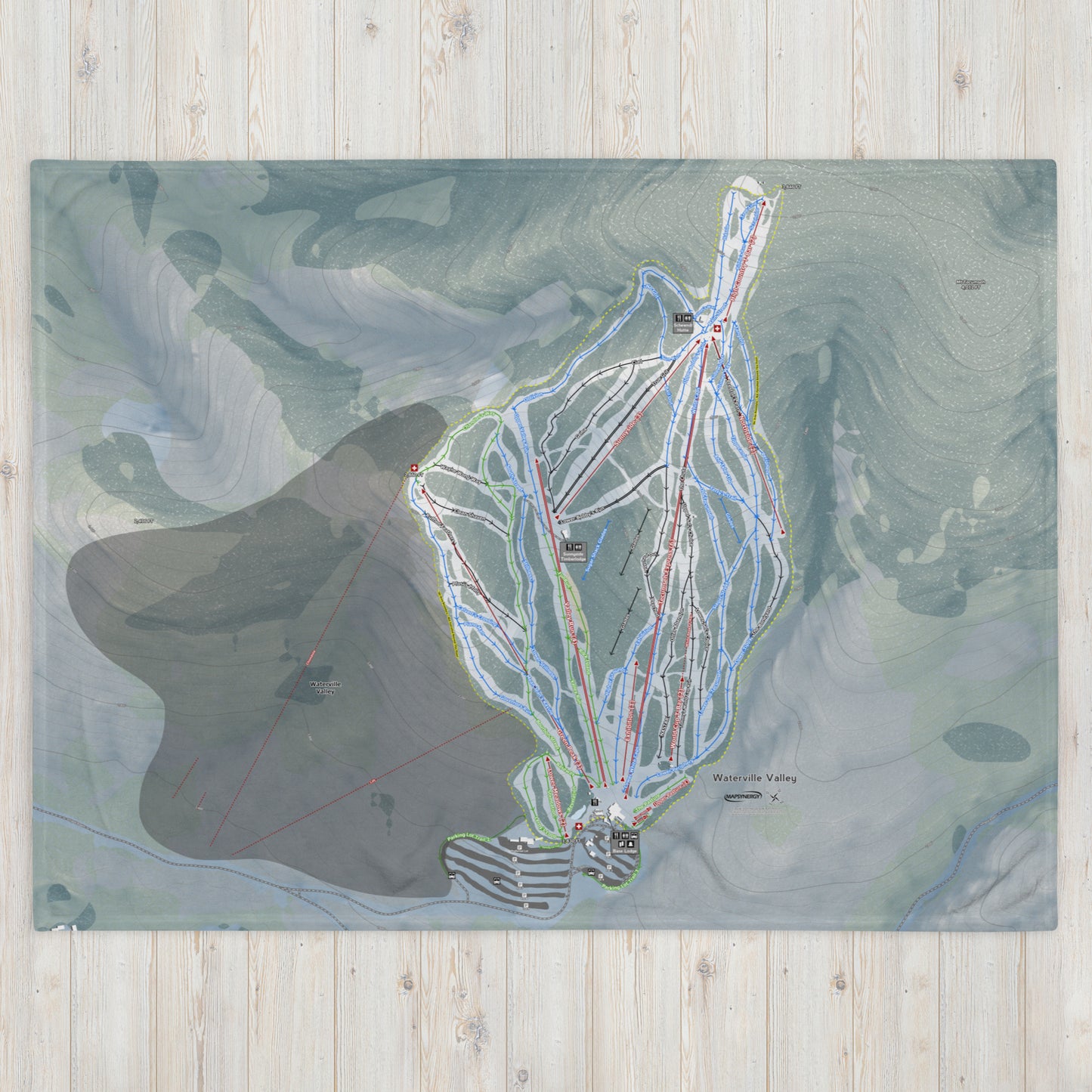 Waterville Valley, New Hampshire Ski Resort Map Blanket - Powderaddicts