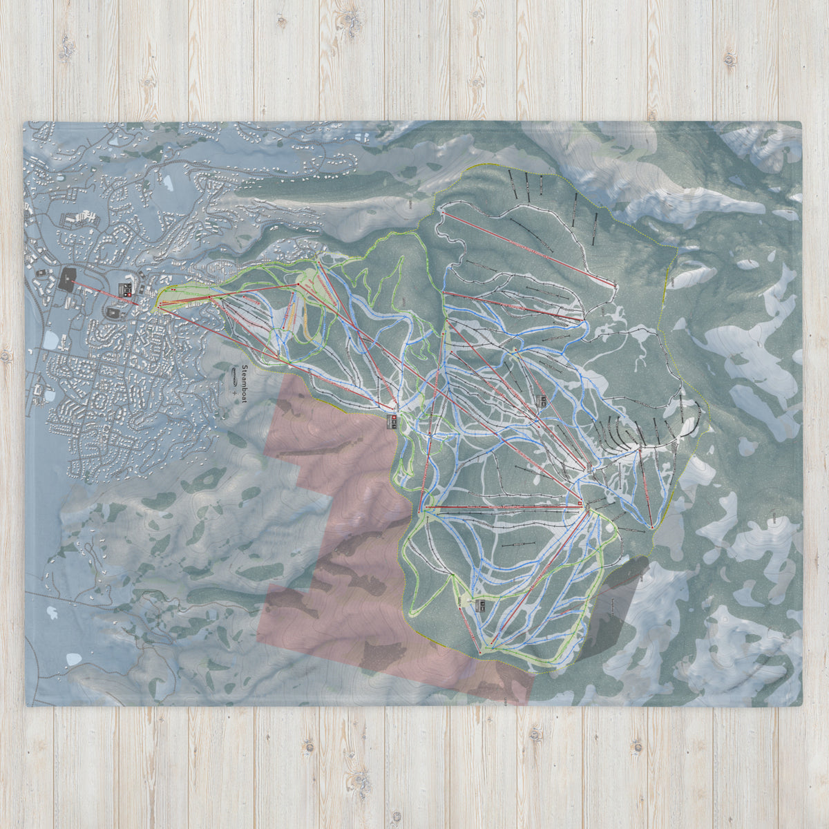 Steamboat, Colorado Ski Resort Map Blanket - Powderaddicts