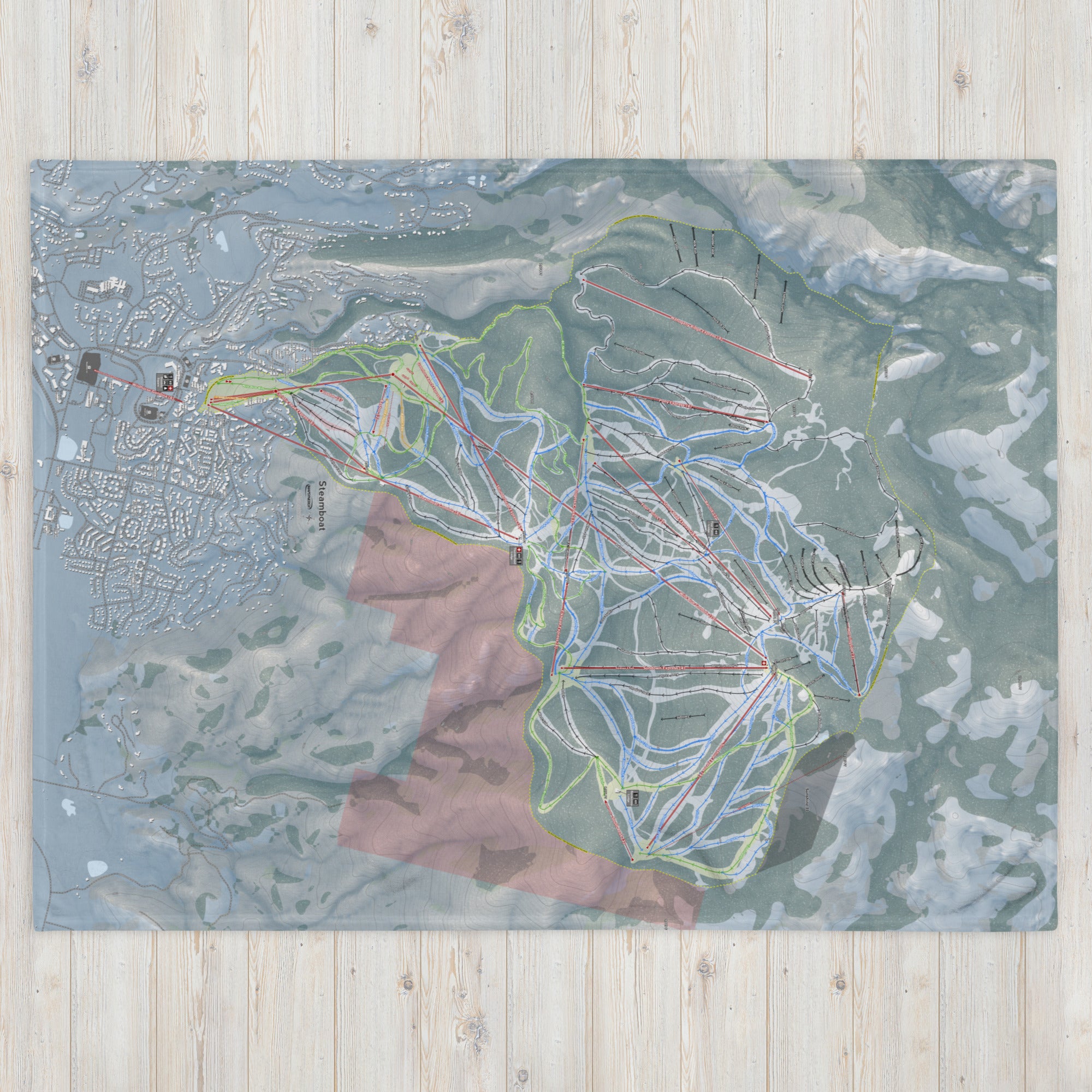 Steamboat, Colorado Ski Resort Map Blanket