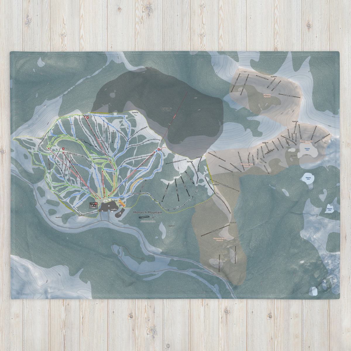 Monarch Mountain, Colorado Ski Resort Map Blanket - Powderaddicts