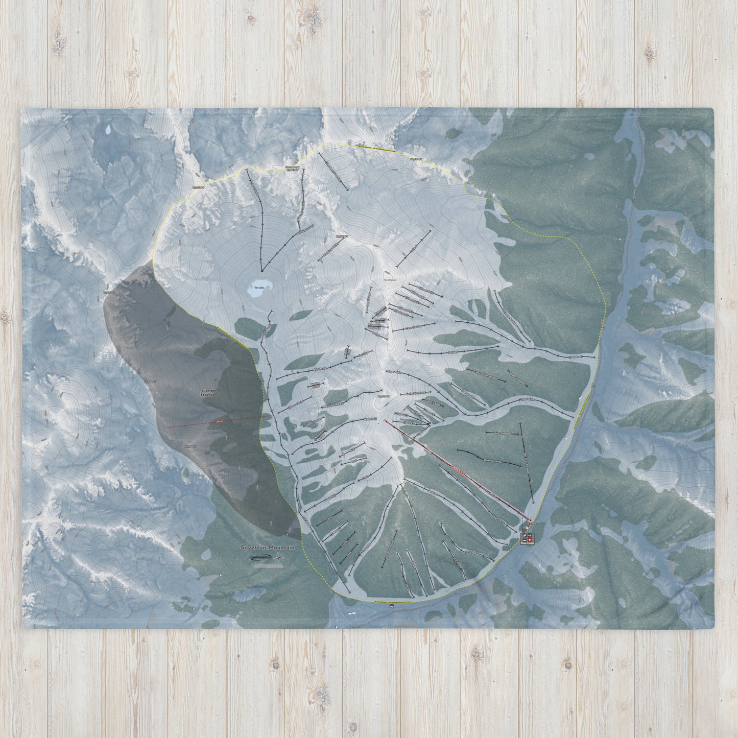 Silverton Mountain, Colorado Ski Resort Map Blanket - Powderaddicts