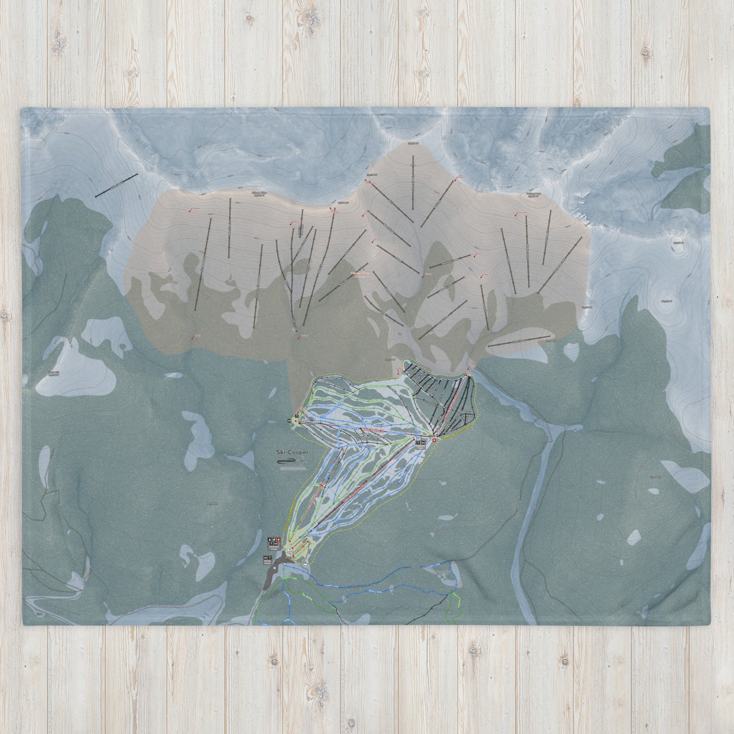 Ski Cooper, Colorado Ski Resort Map Blanket - Powderaddicts
