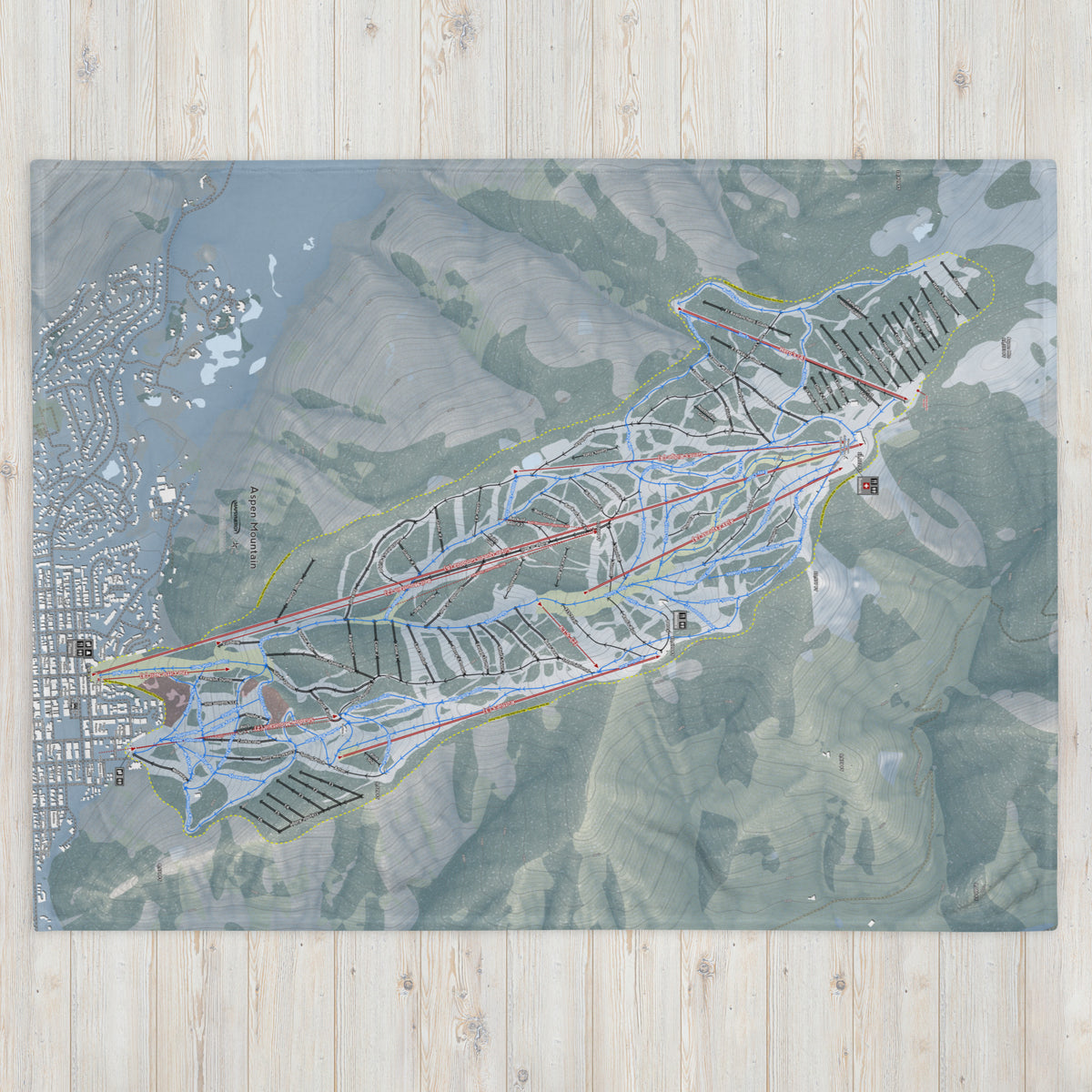Aspen Mountain, Colorado Ski Resort Map Blanket