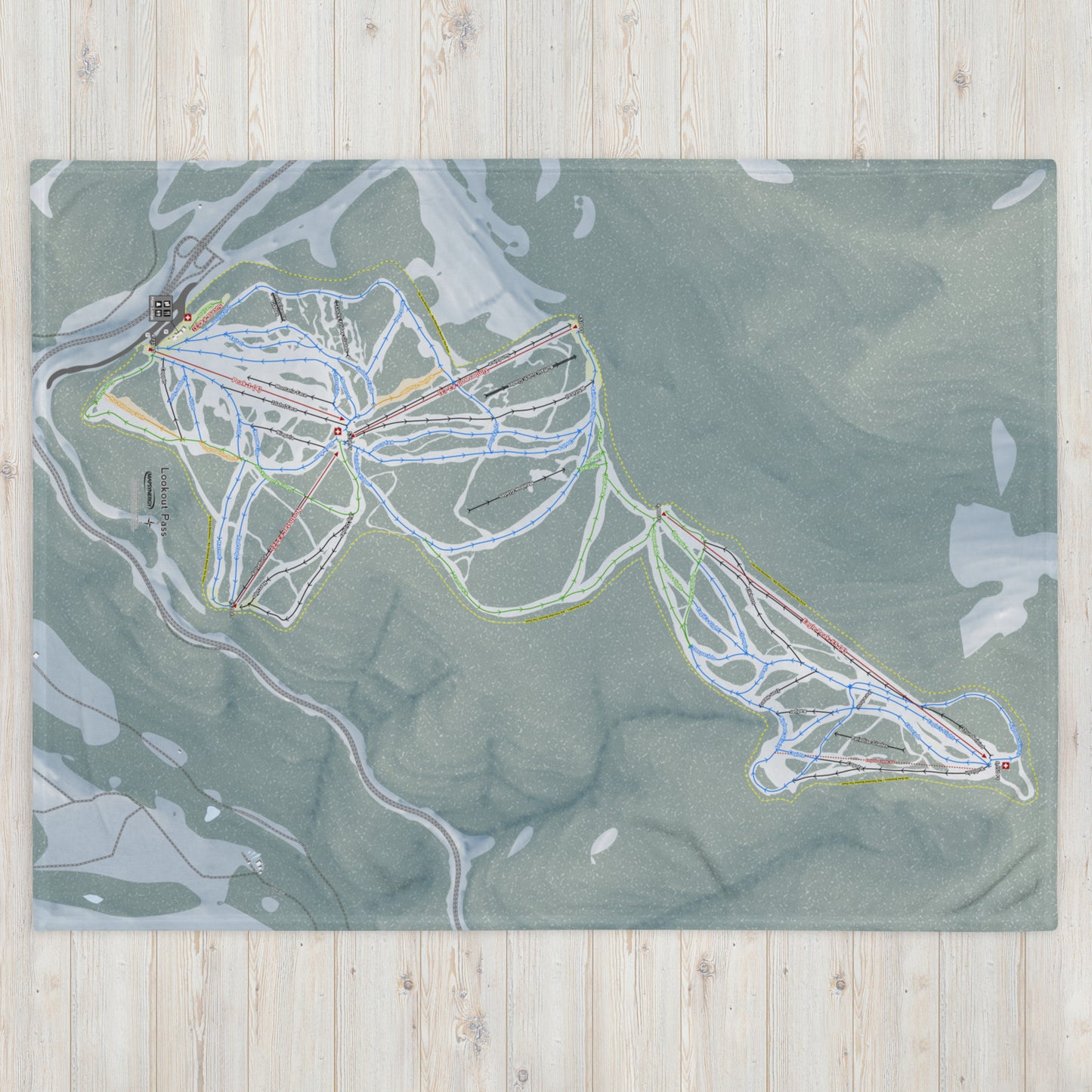 LOOKOUT PASS, IDAHO SKI RESORT MAP BLANKET - Powderaddicts