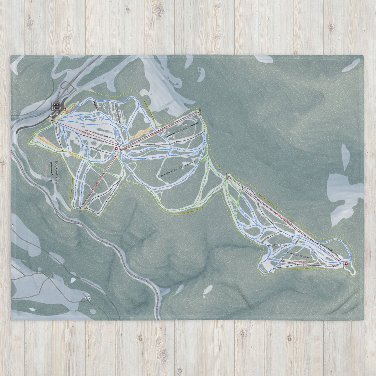 LOOKOUT PASS, IDAHO SKI RESORT MAP BLANKET