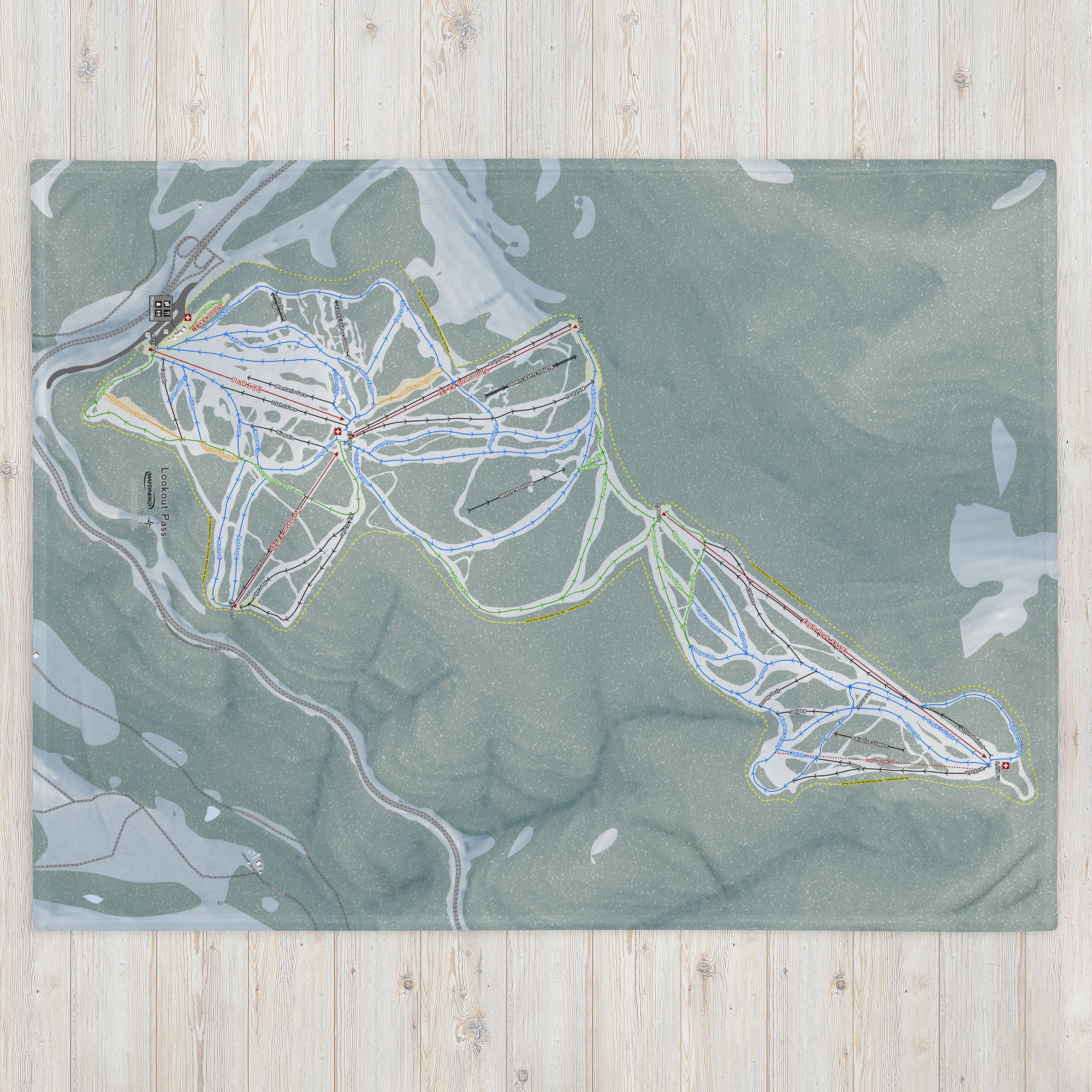 LOOKOUT PASS, IDAHO SKI RESORT MAP BLANKET