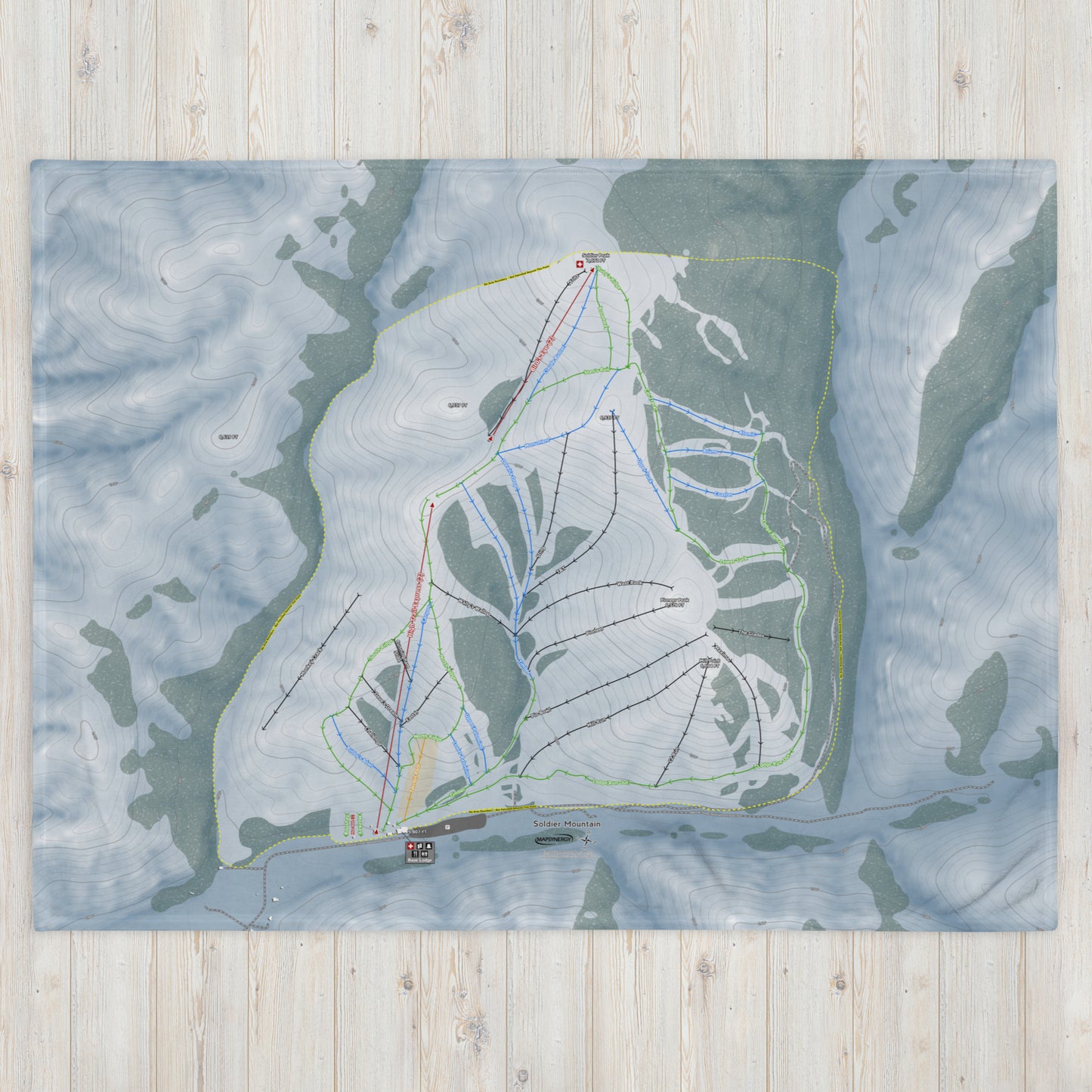 SOLDIER MOUNTAIN, IDAHO SKI RESORT MAP BLANKET - Powderaddicts