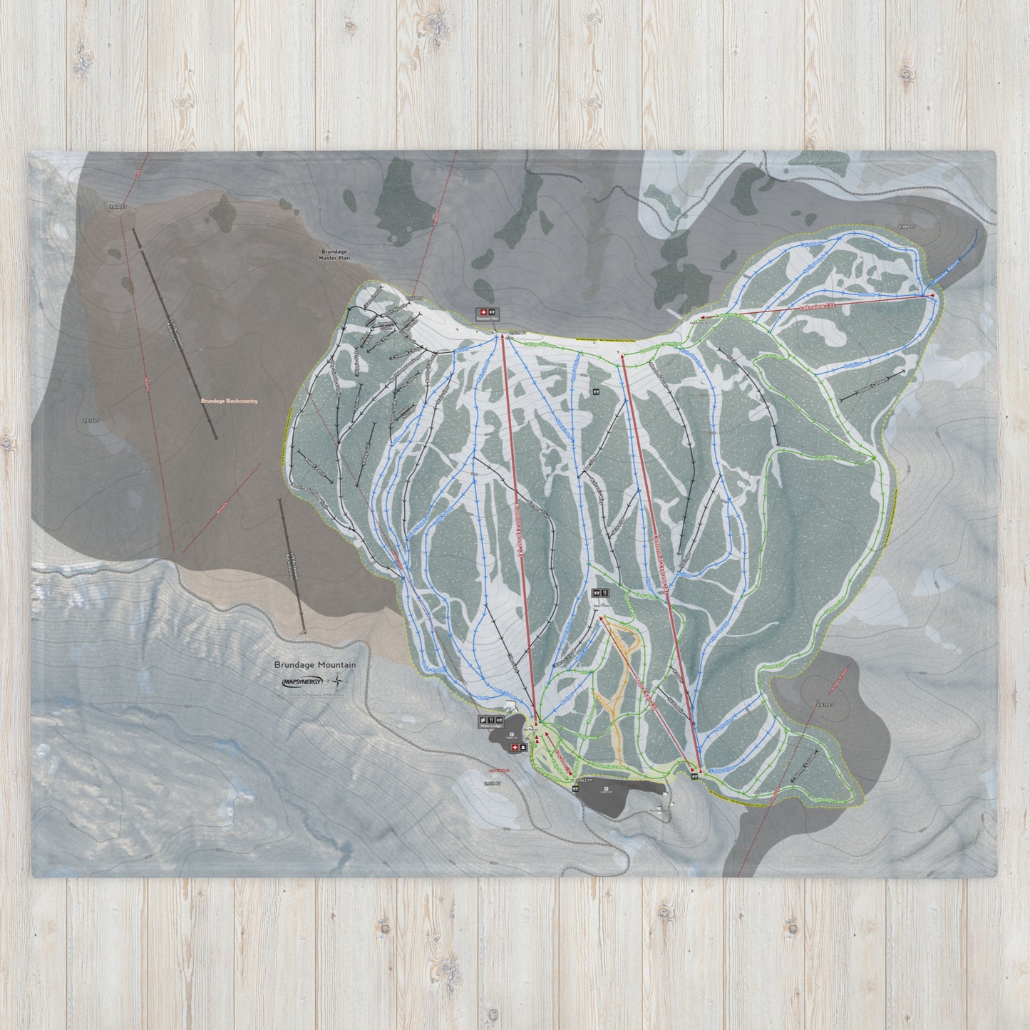 Brundage Mountain, Idaho Ski Resort Map Blanket - Powderaddicts